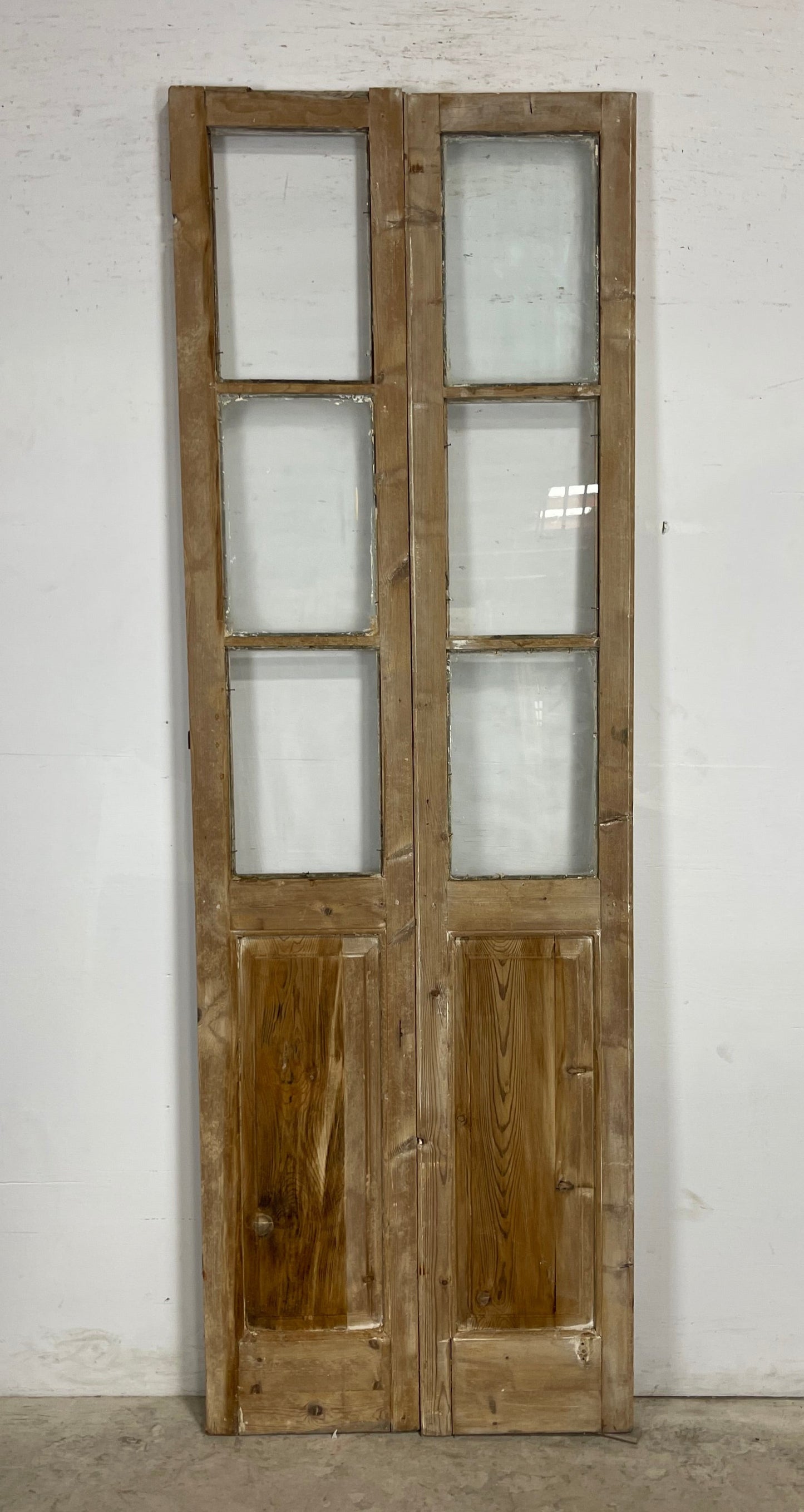 Antique French Panel Doors with glass (91.5x30.5) M072