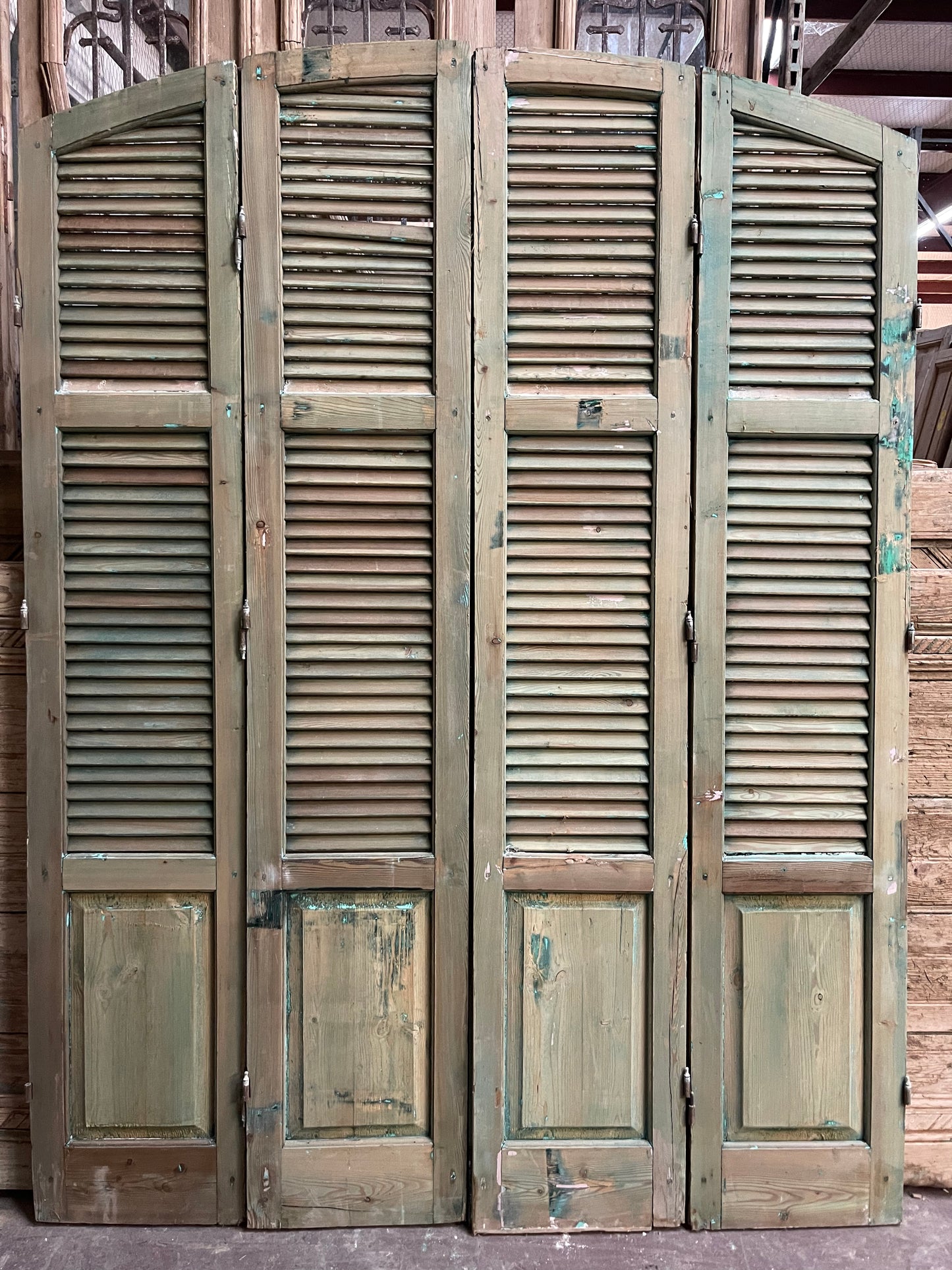 Antique French Arched Shutters (92x69) J054