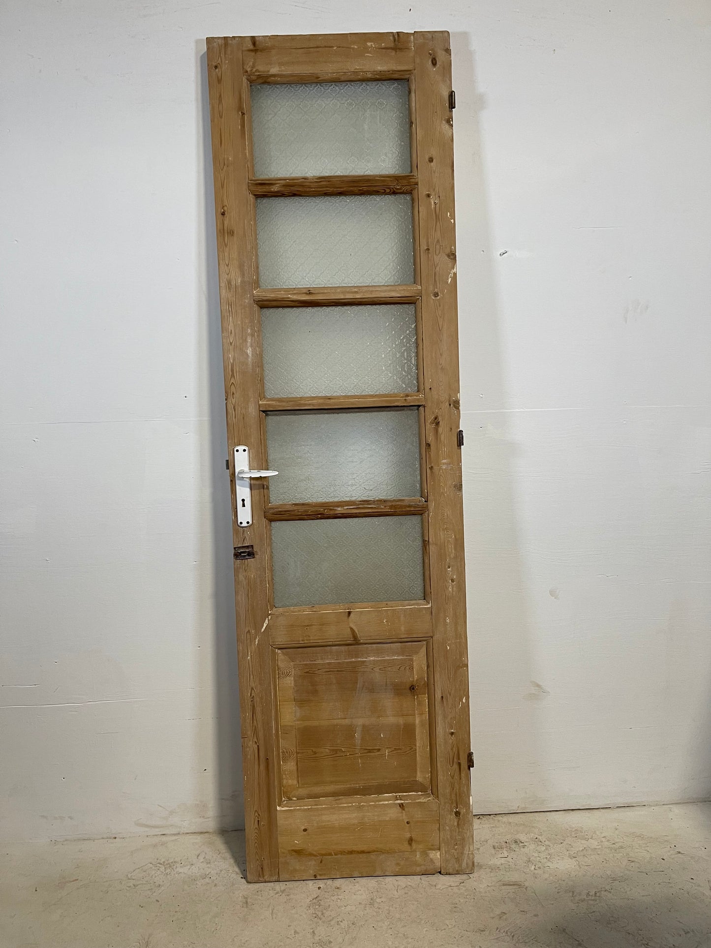 Antique French Panel Door with Glass  (85.5x23.75) L232