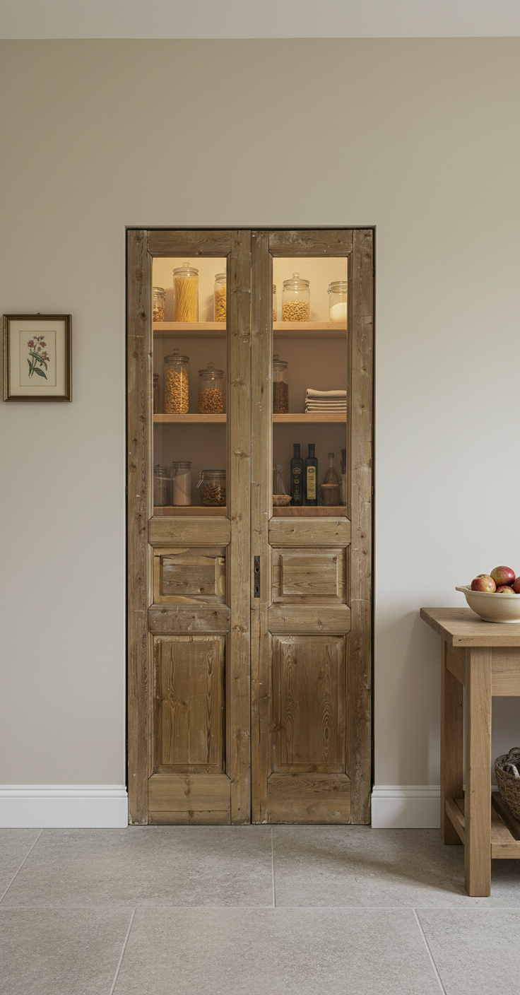 Antique French panel doors with Glass (101x41) P143