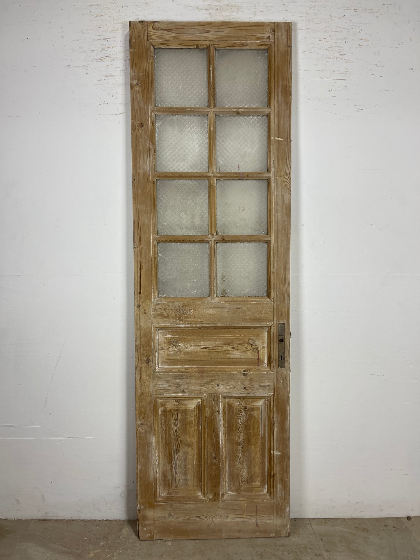 Antique French Panel Door - Single with glass (91.5x28) O284