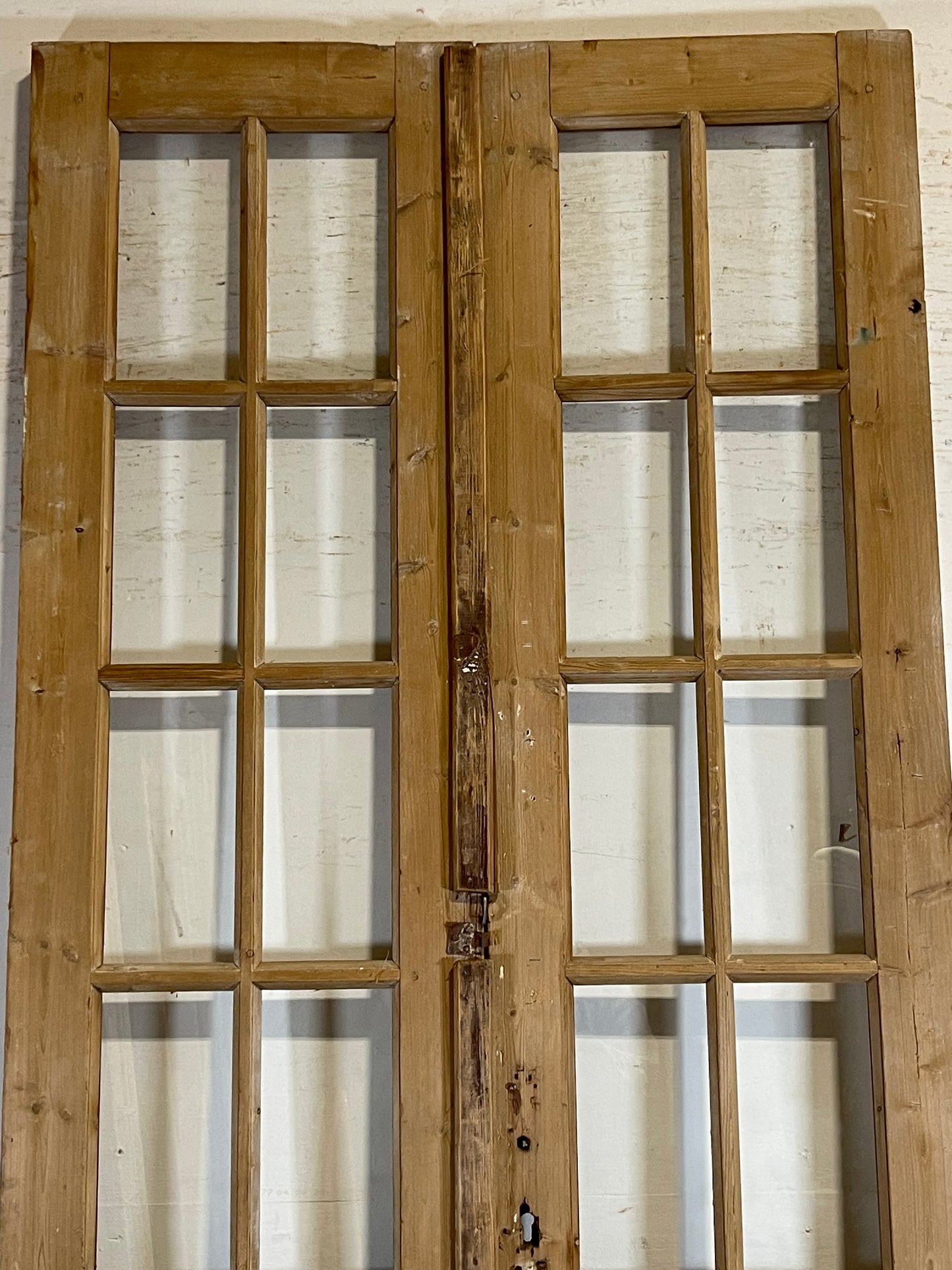 Antique French panel doors with glass (104.25x43.5) L152