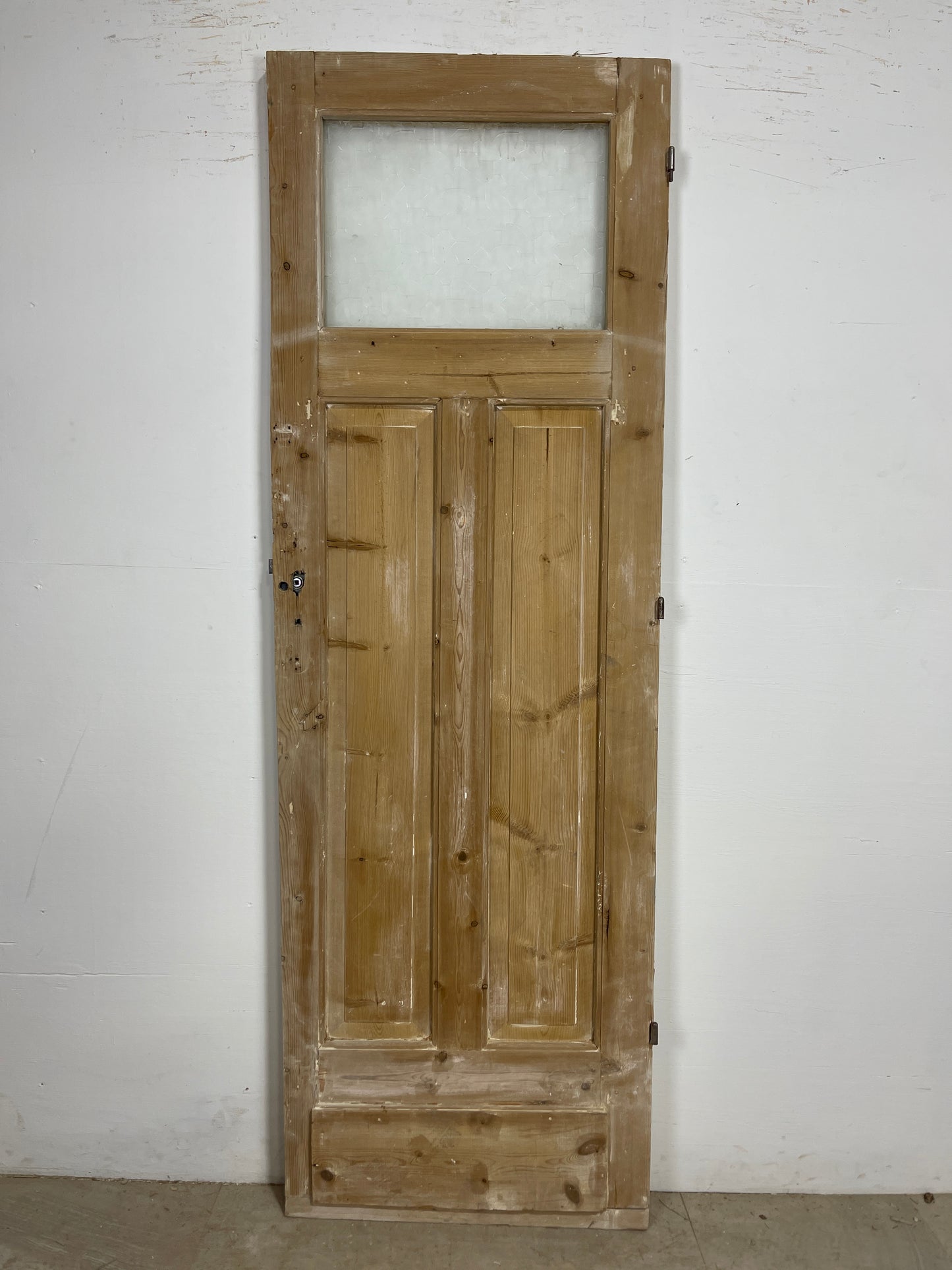 Antique French Panel Door - Single with glass (83.75x27.75) O239