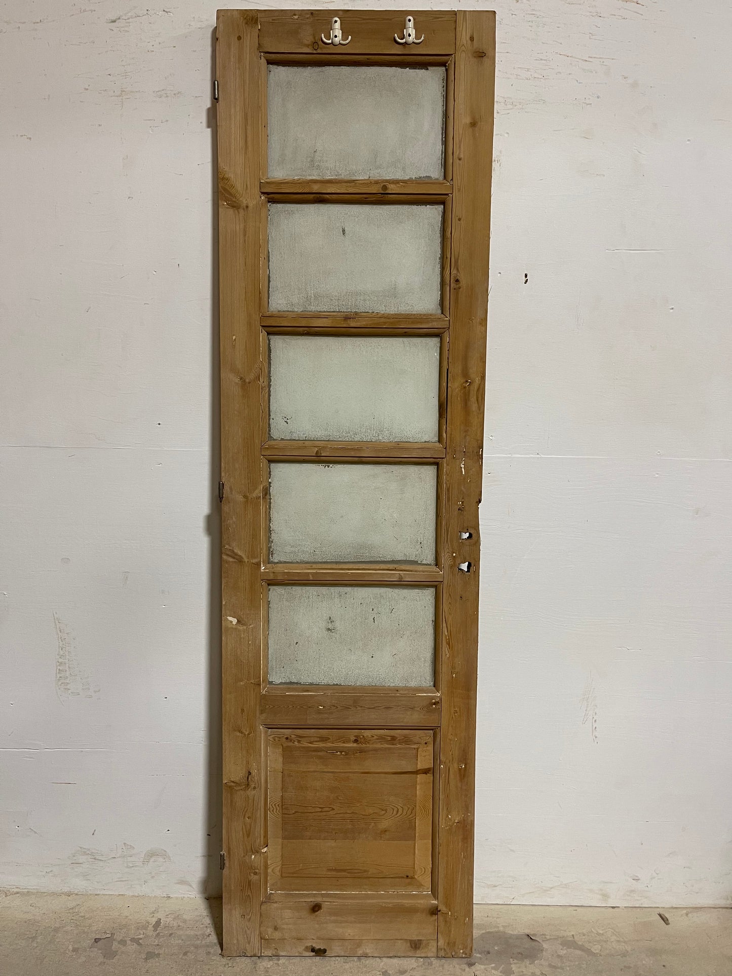 Antique French Panel Door with Glass (86.25x23.75) K319S