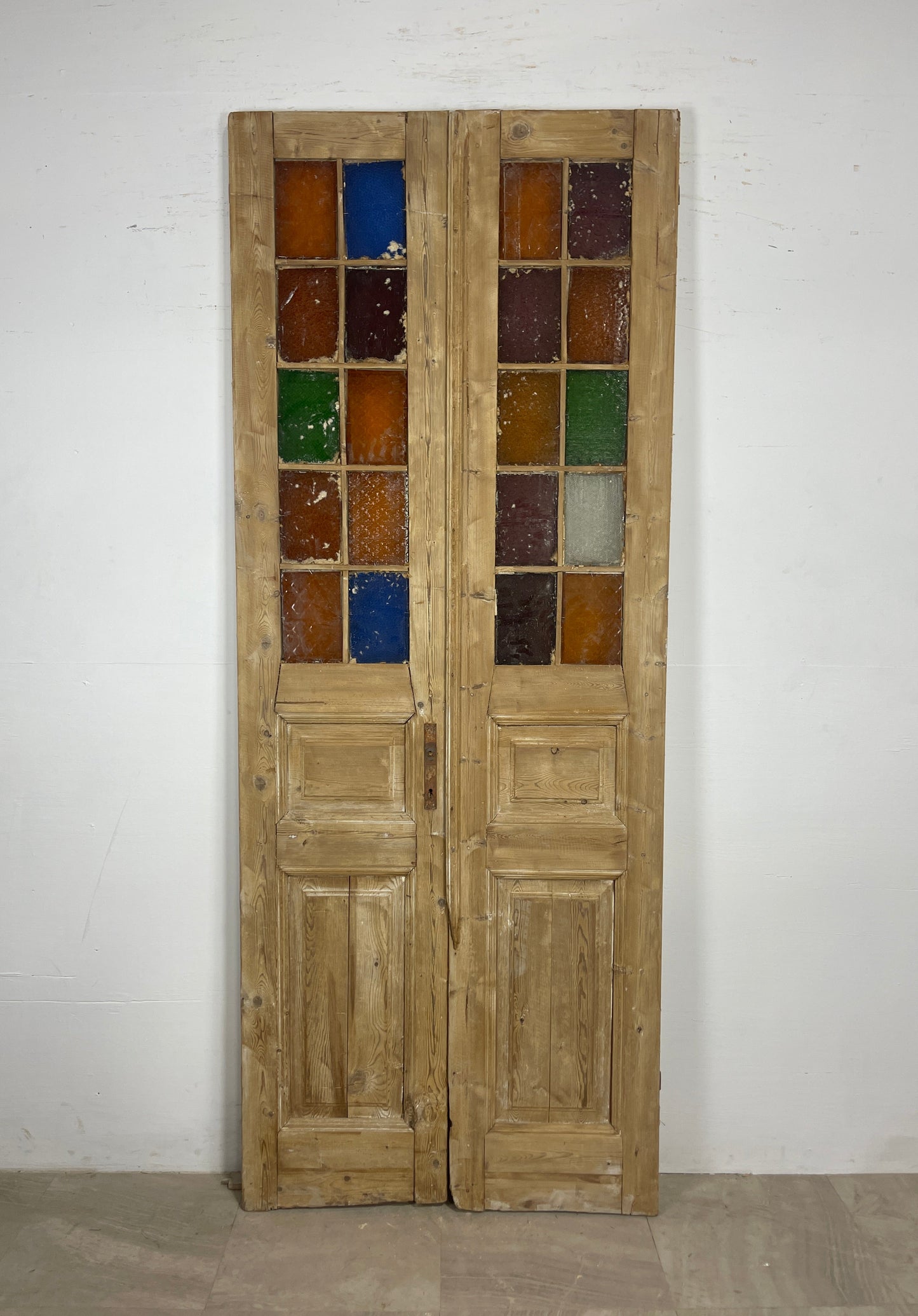 Antique French panel doors with Glass (93.75 x 37.25) O72