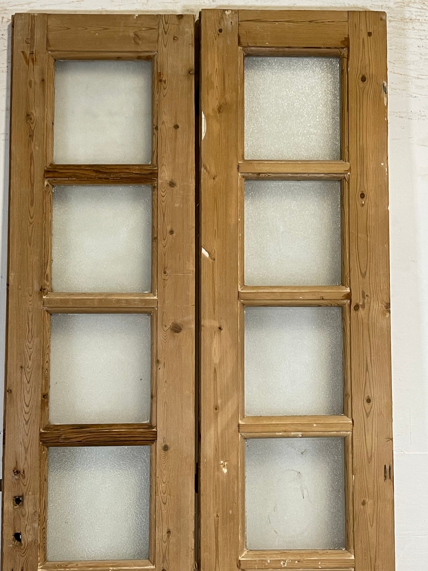Antique French panel doors with glass (89x33.75) L113