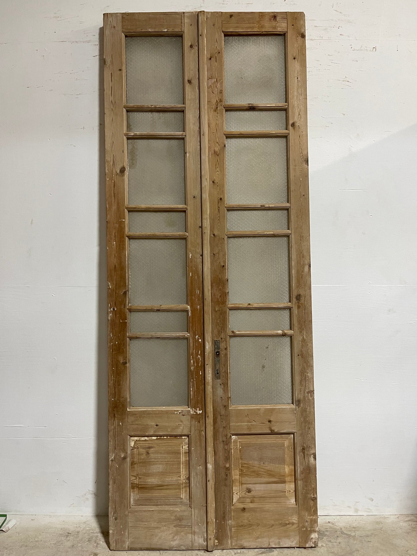 Antique French Panel Doors withg Glass (101.25x38.25) J324A
