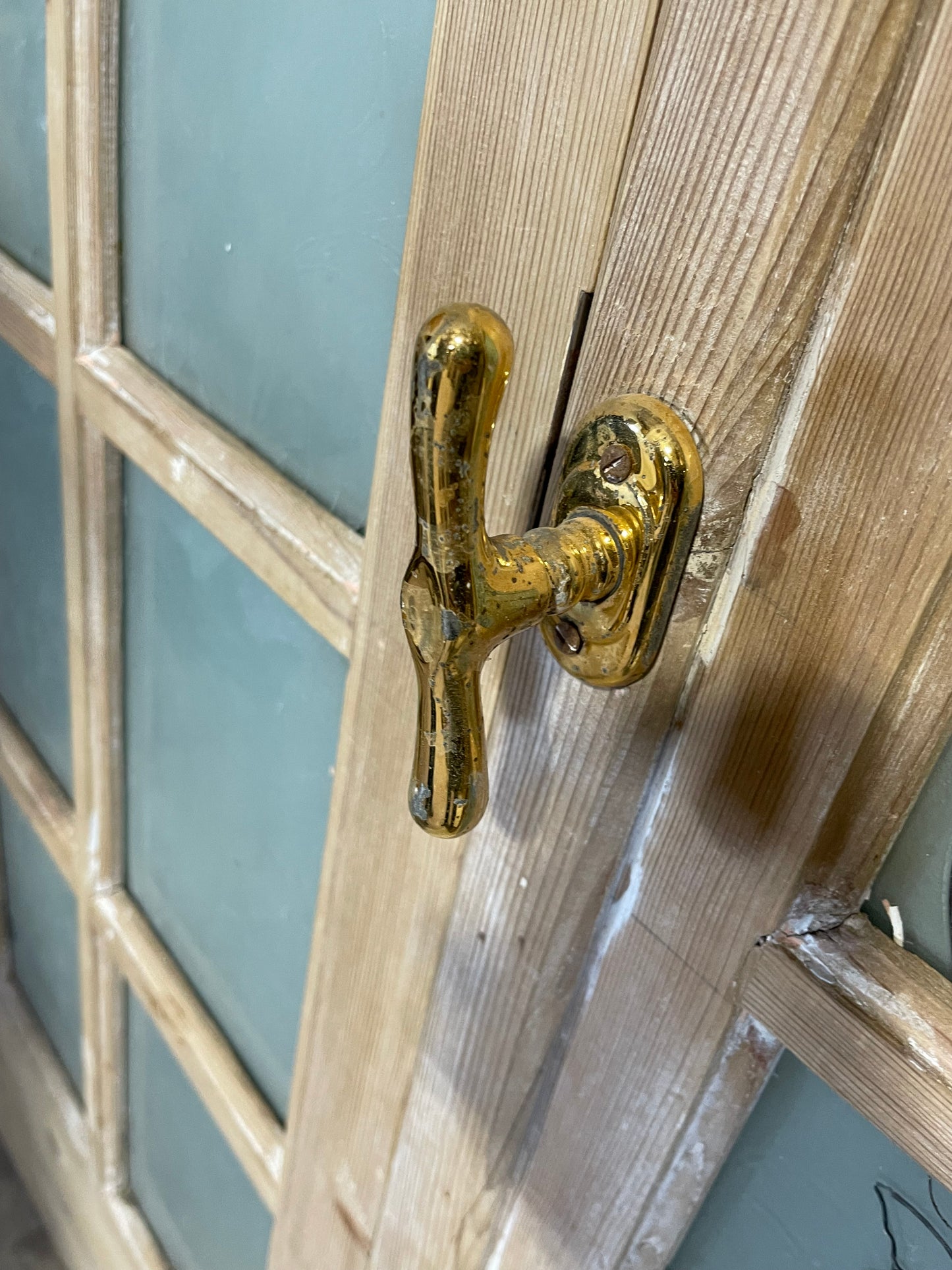 Antique French Panel Doors with Glass Arched (100.75x84.75) L105