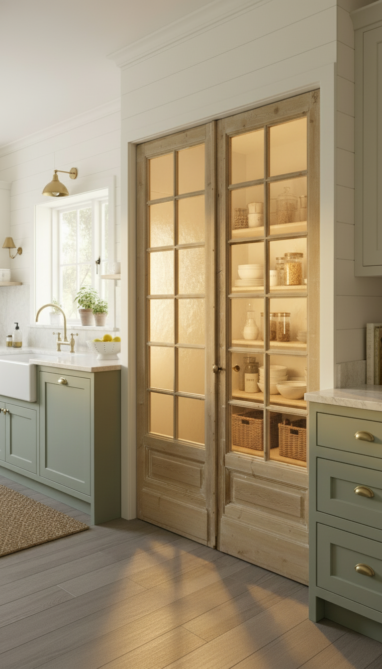 Antique French panel doors with Glass (90x55.5) P136