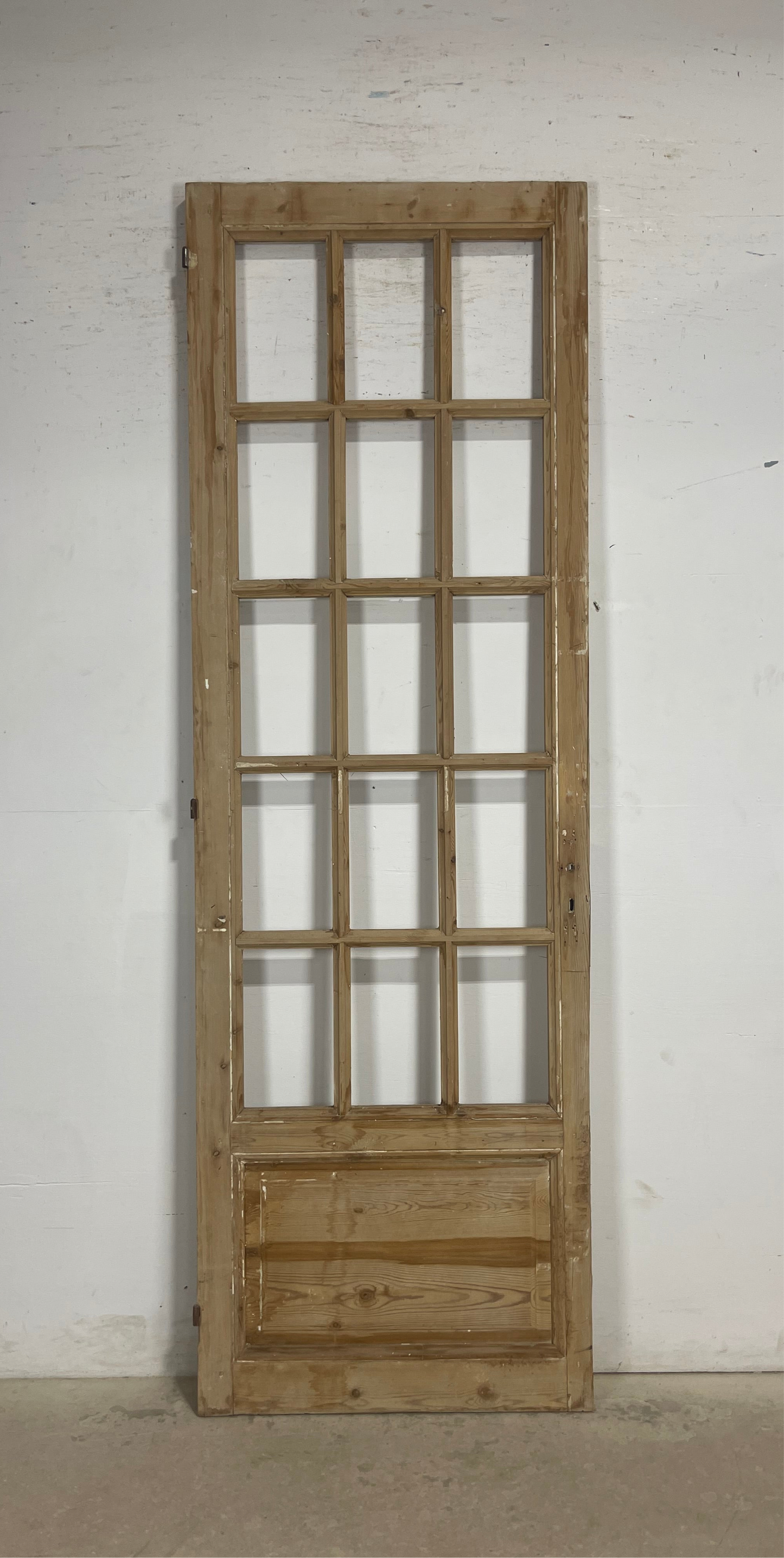 Antique French Panel Door with Glass (98.25x31.75) M266