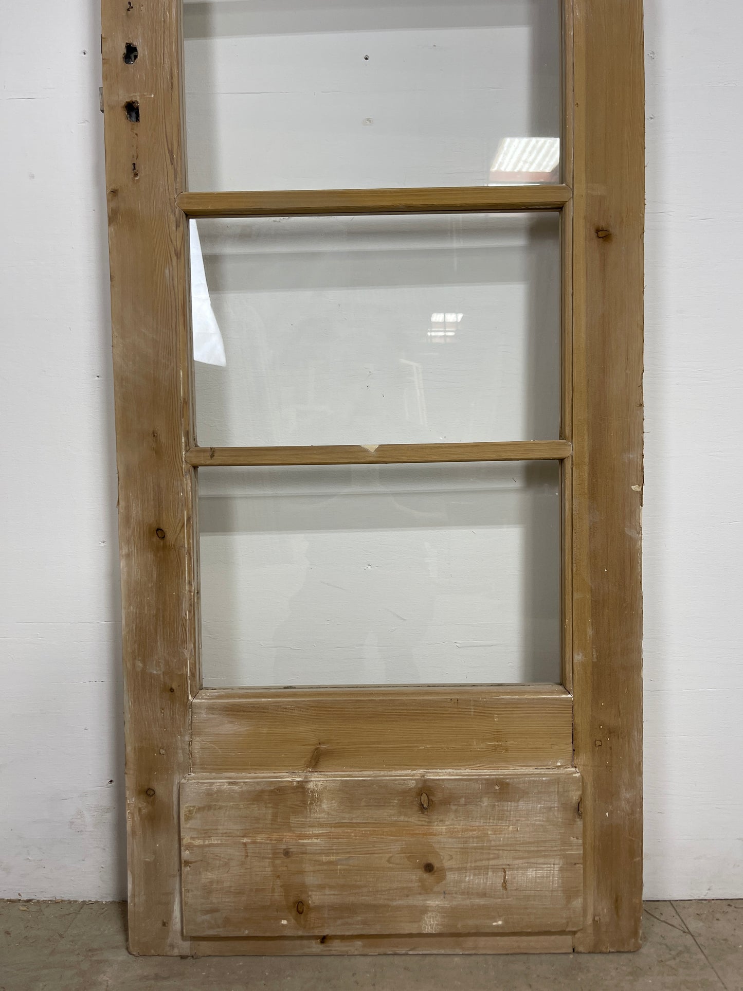Antique French Panel Door - Single with glass (84.5x28.25) O244