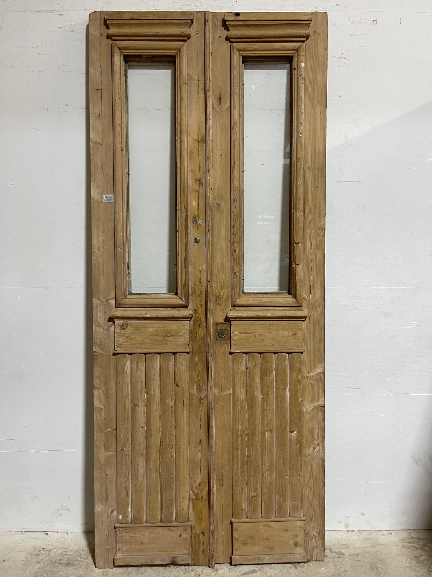 Antique French Panel Doors with Glass (94.75x40) J312