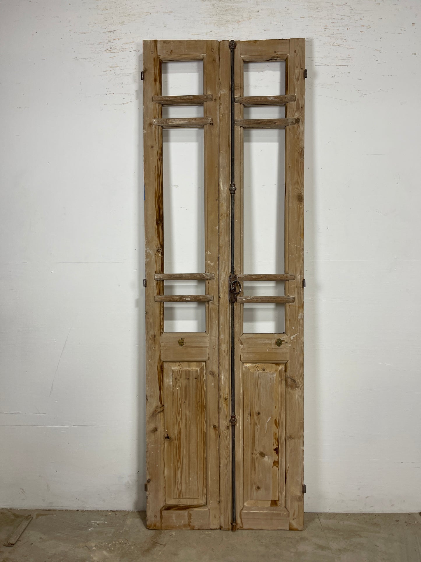 Antique French Panel Door with glass(86.75 x 28.25) O287
