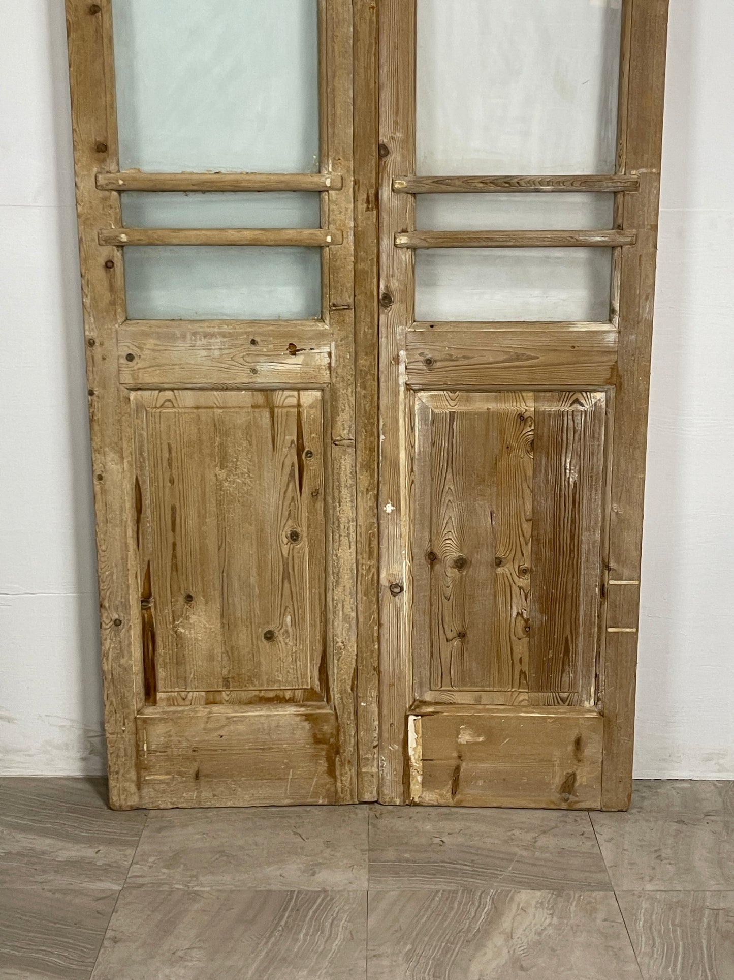 Antique French Panel Doors with Glass (91.5 x 43) N047