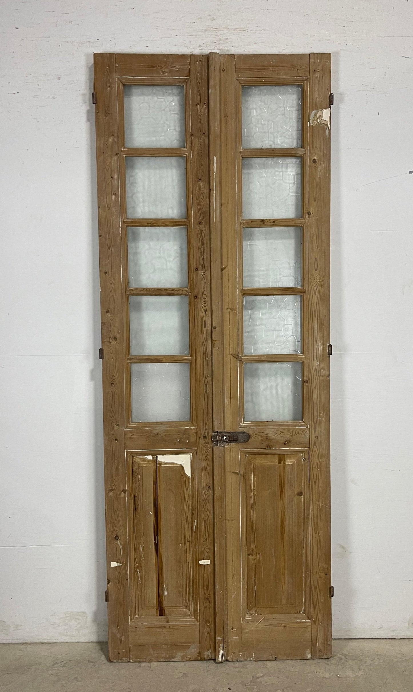 Antique French Panel Doors with glass (93x35.25) M121