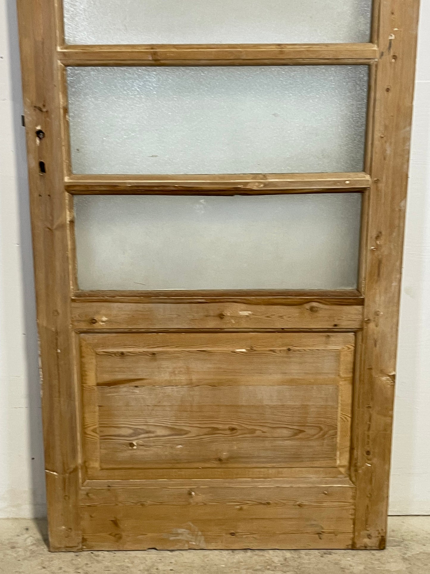 Antique French Panel Door with Glass (88.75x36) L311