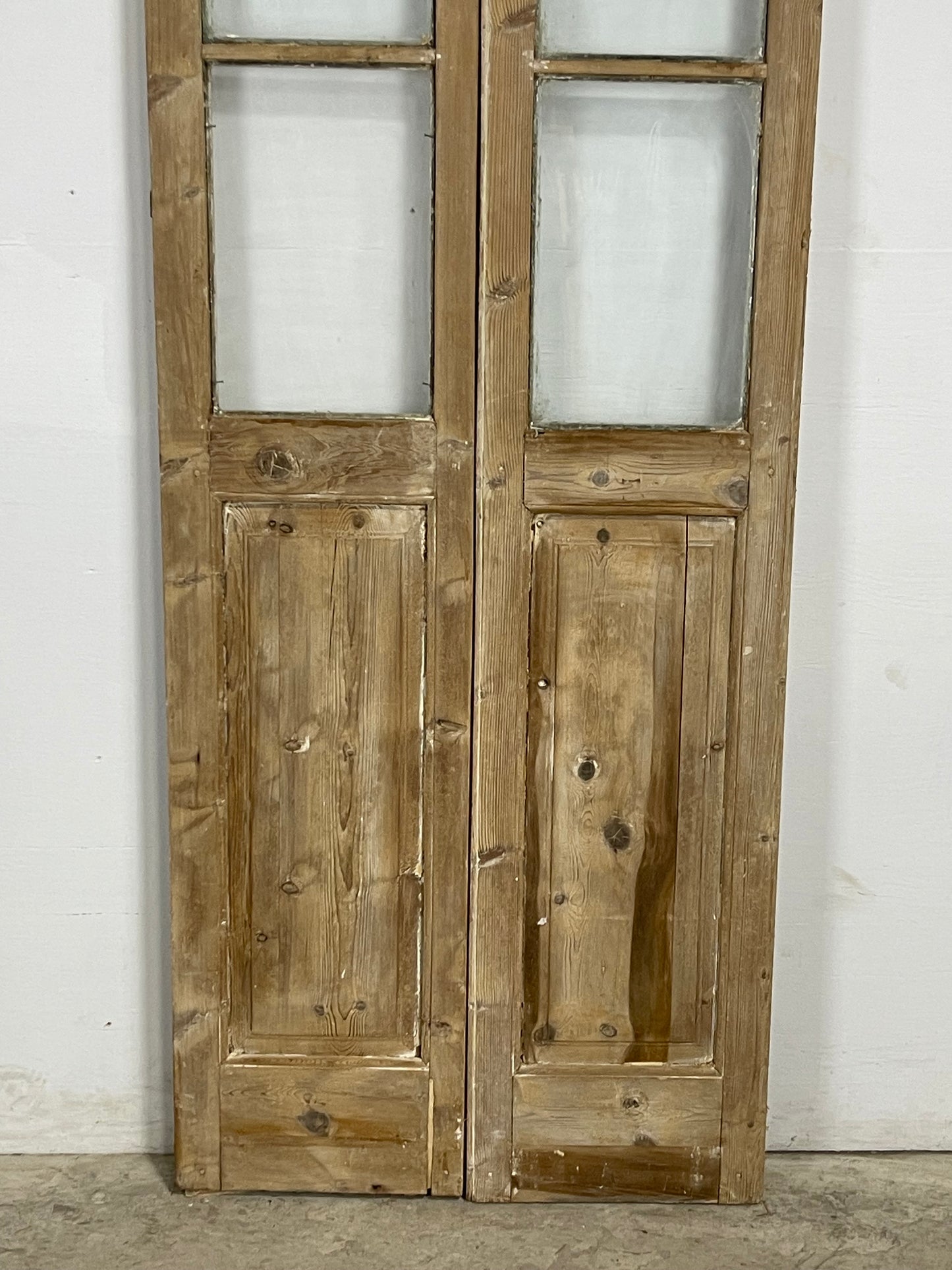 Antique French Panel Doors with glass (91.75x30.5) M074