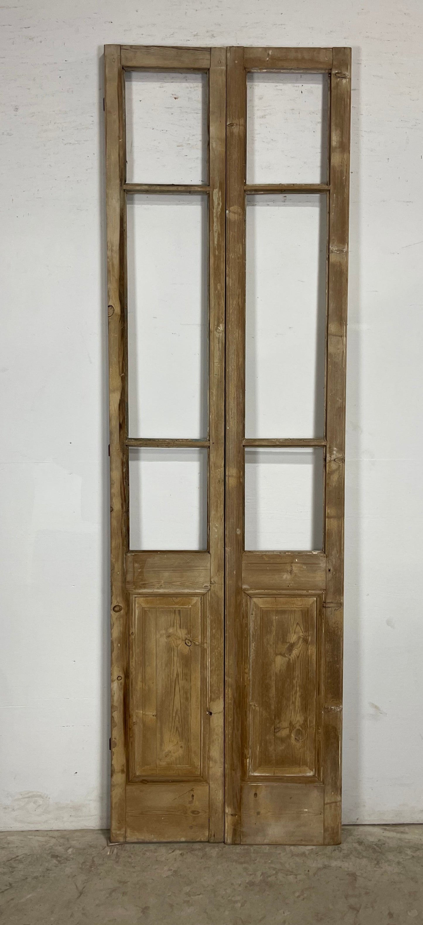 Antique French Panel Doors with glass (96.75x29) M076