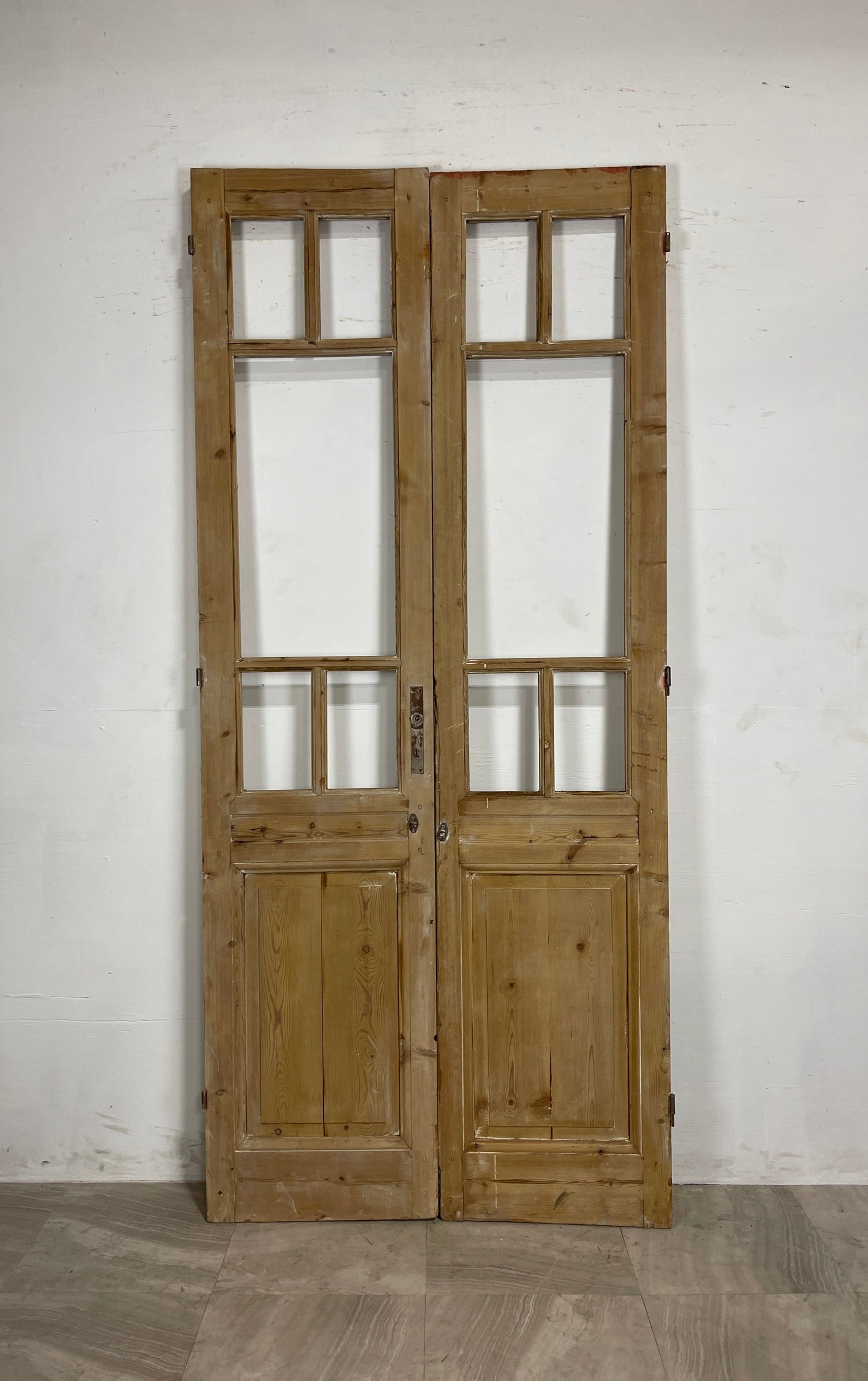 Antique French Panel Doors with Glass (98.25 x 44) N048
