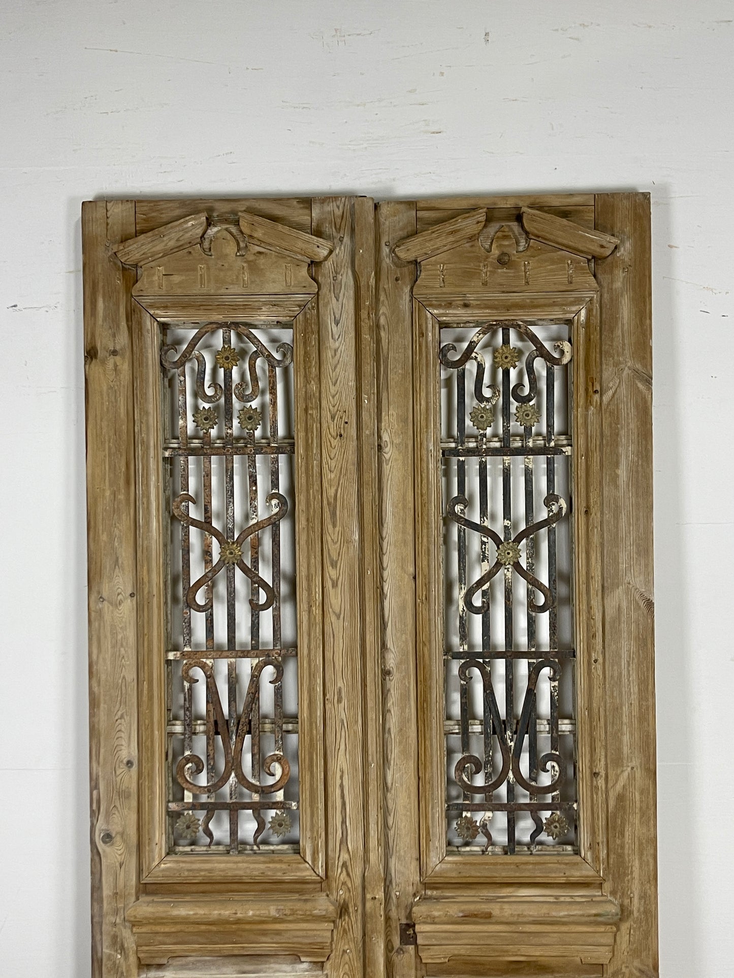 Antique French panel doors with Metal ( 92.75 x 43.25) O31
