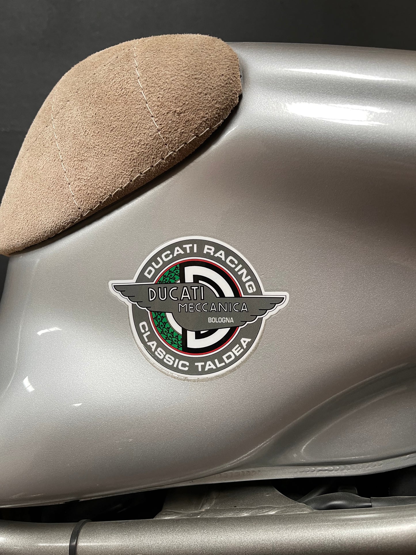 Silver Ducati Motorcycle