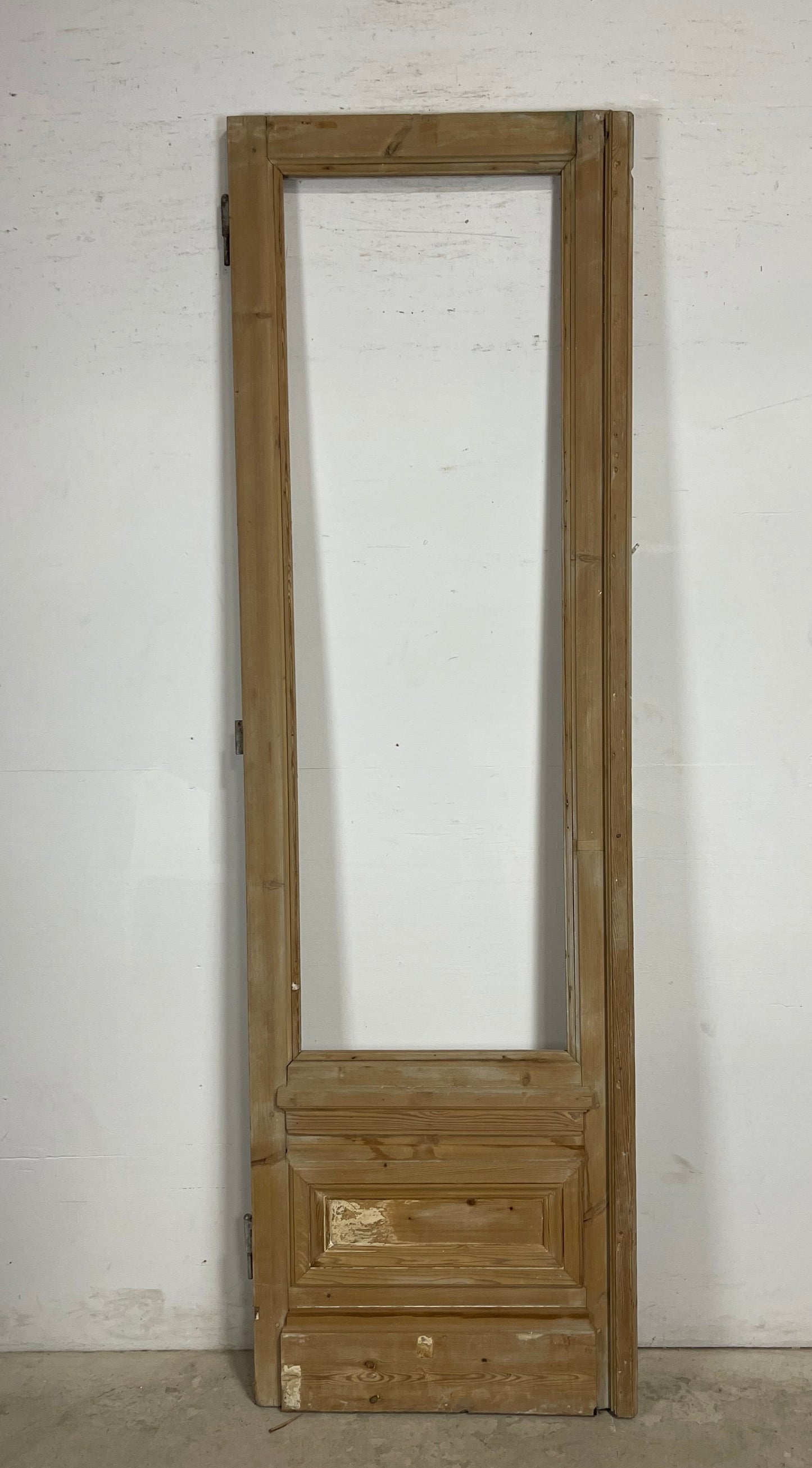 Antique French Panel Door with glass (95.25 x 28.25) M098