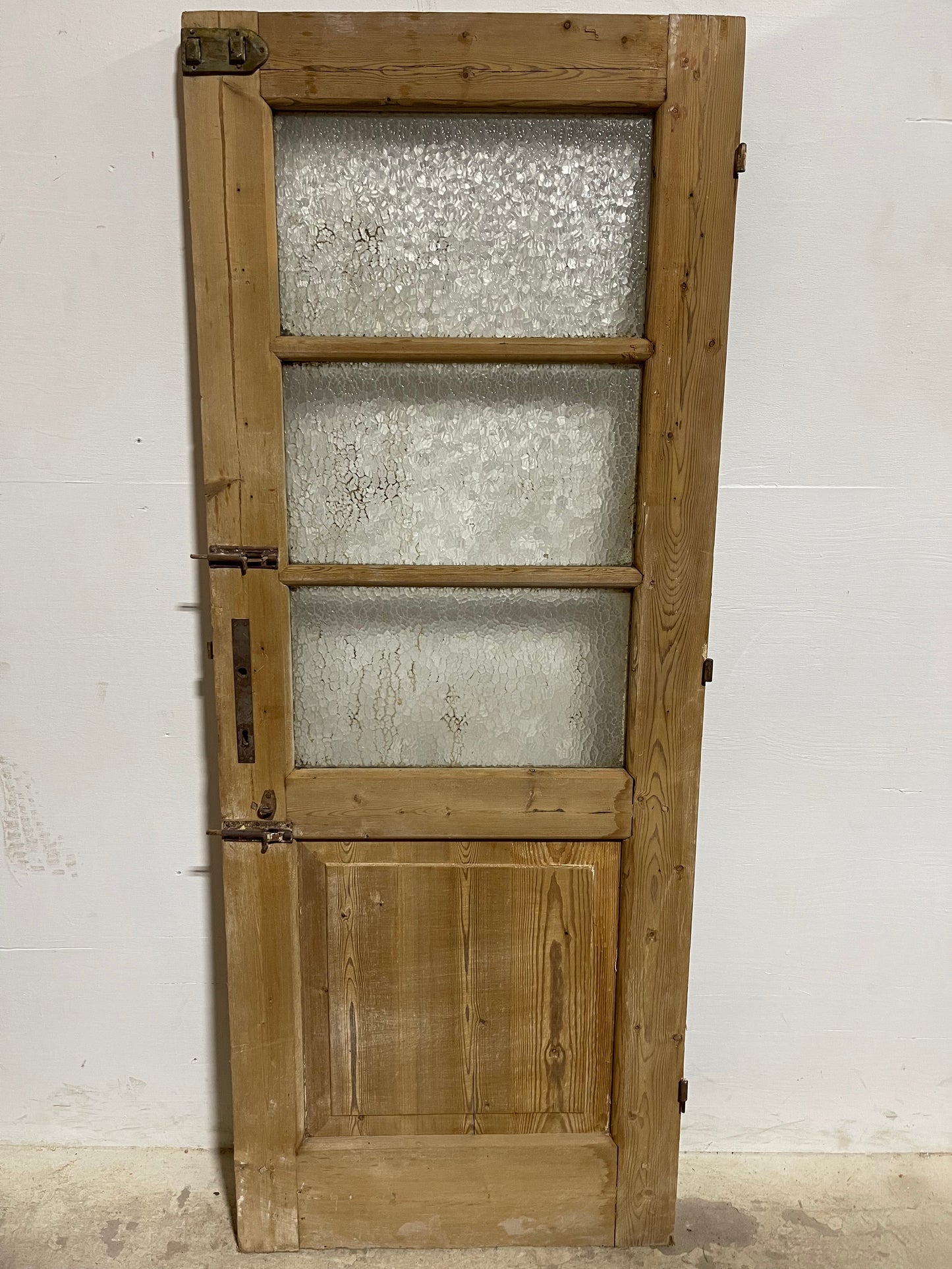 Antique French Panel Door with Glass (71.75x28) J916
