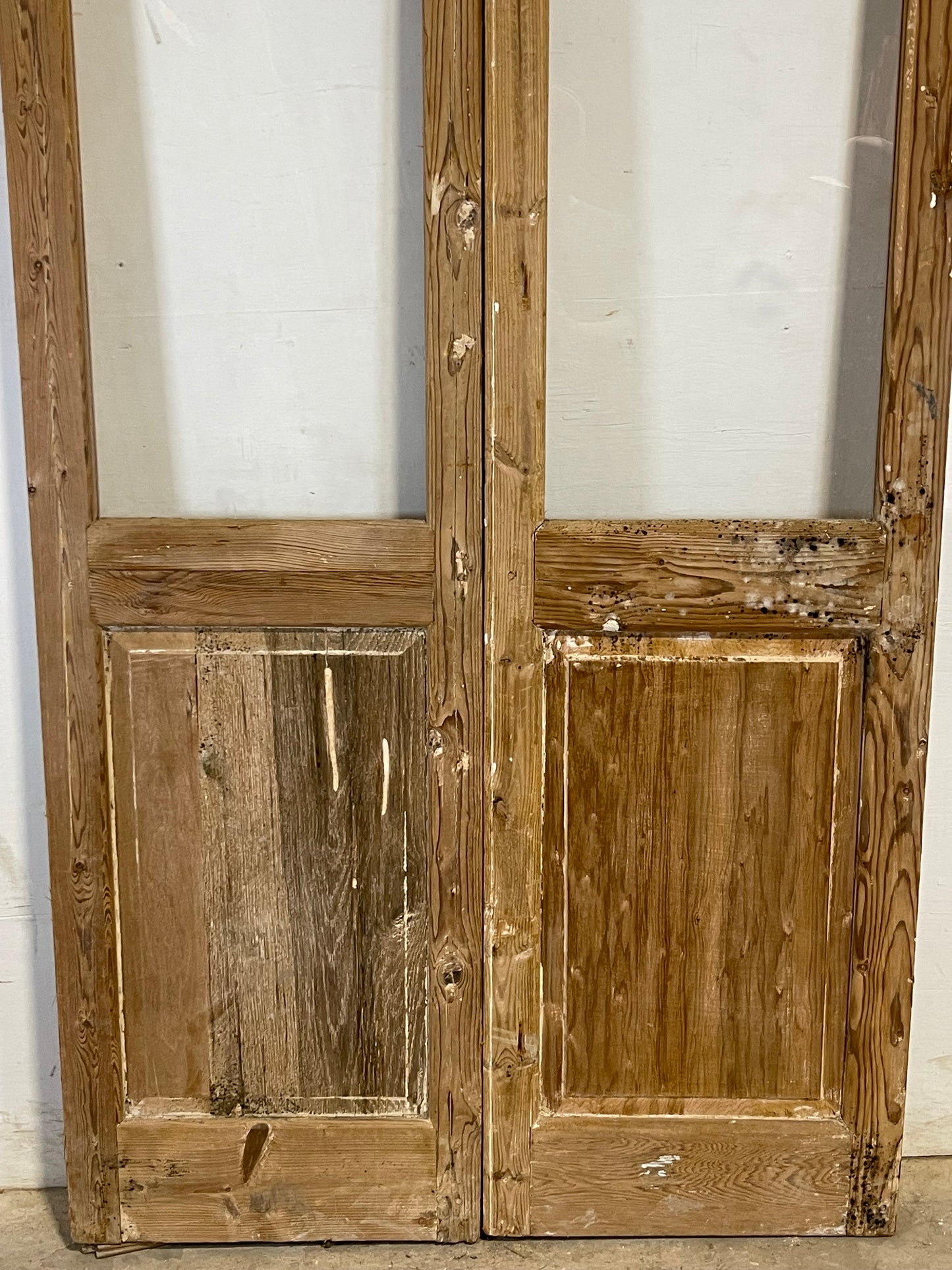 Antique French panel doors with glass (91.5x43) L194