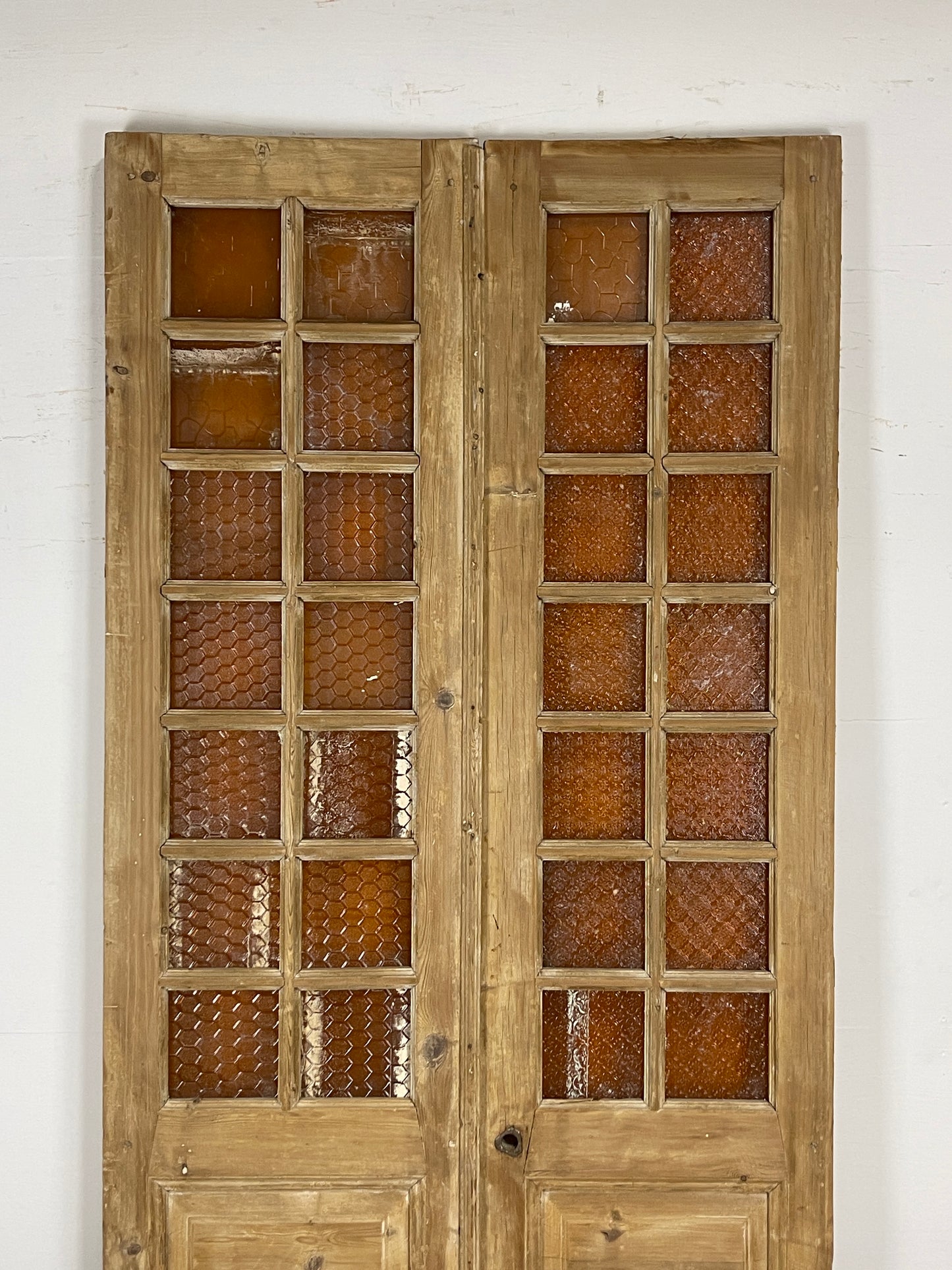 Antique French panel doors with Glass (102.25 x 43.75) O78