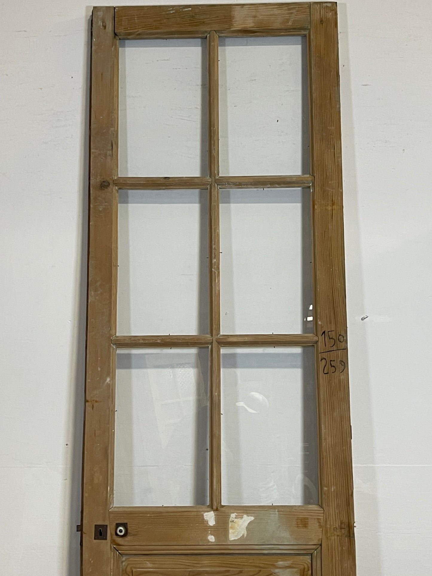 Antique French Panel Door with Glass  (102.25x29) L249