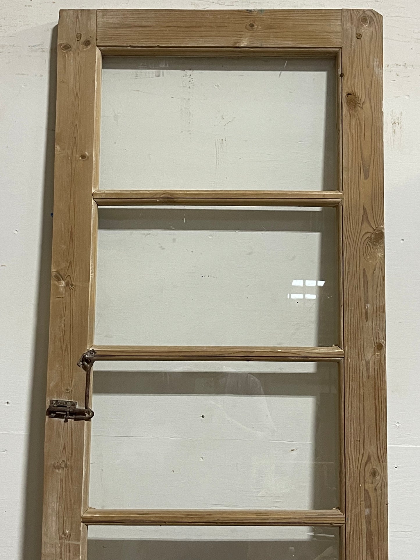 Antique French Panel Door with Glass (85.5x27.5) J901