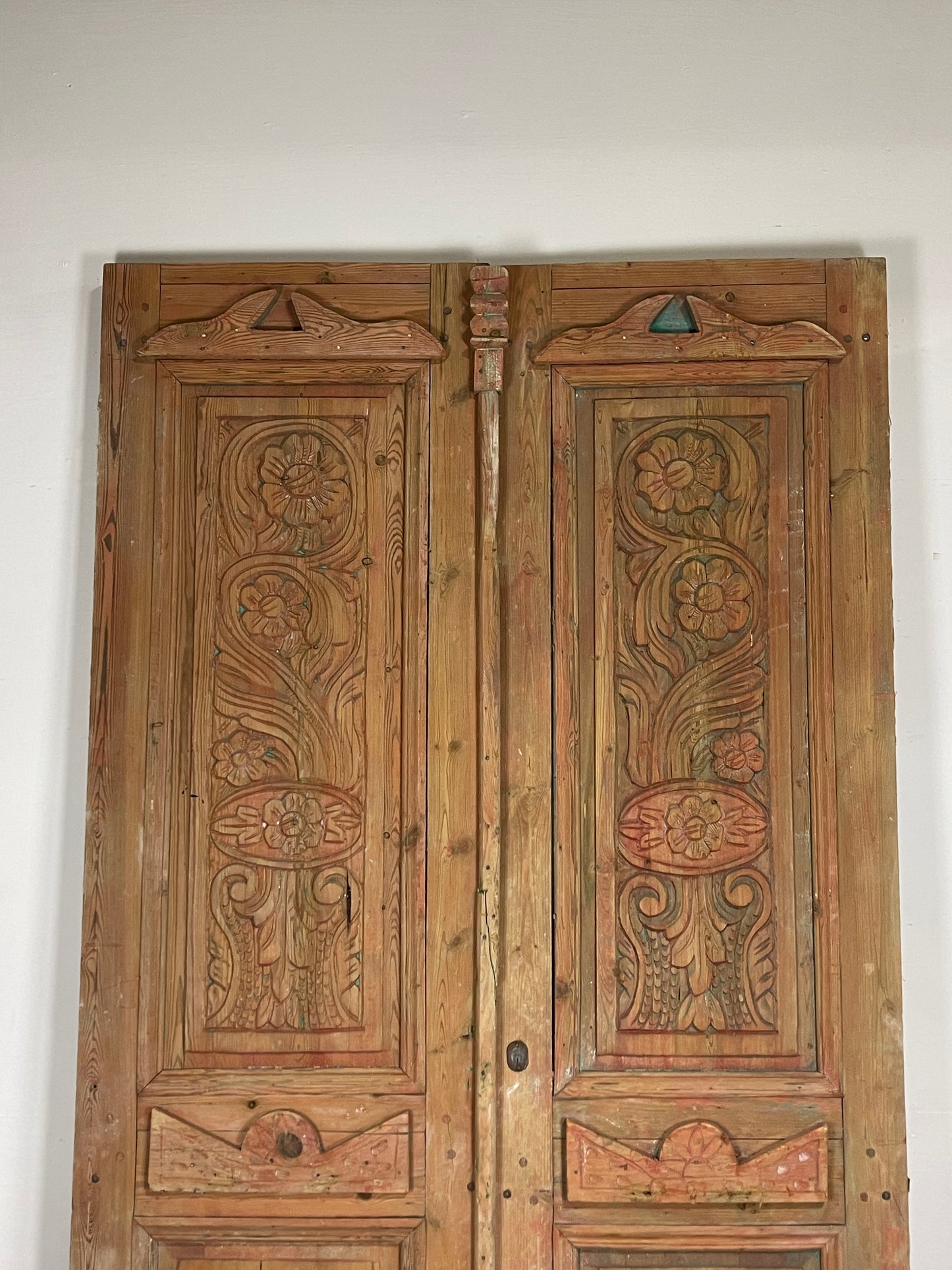 Antique French panel doors with Carvings (112 x 58.75) O7
