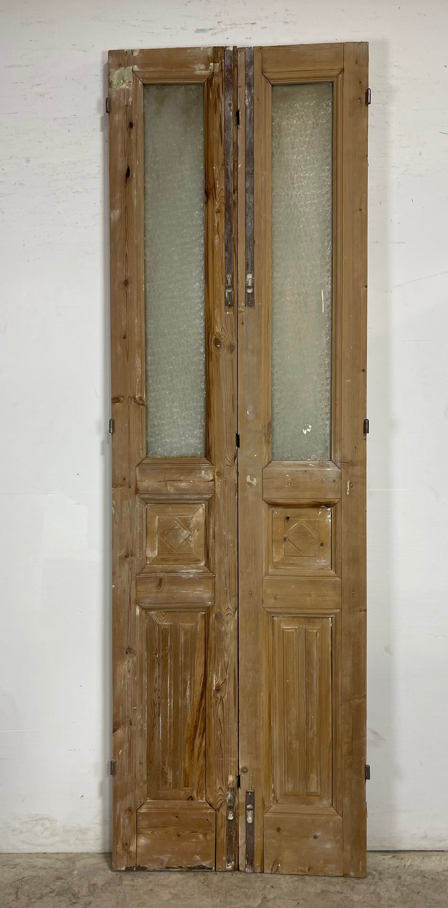 Antique French Panel Doors with glass (102.5x32) M080
