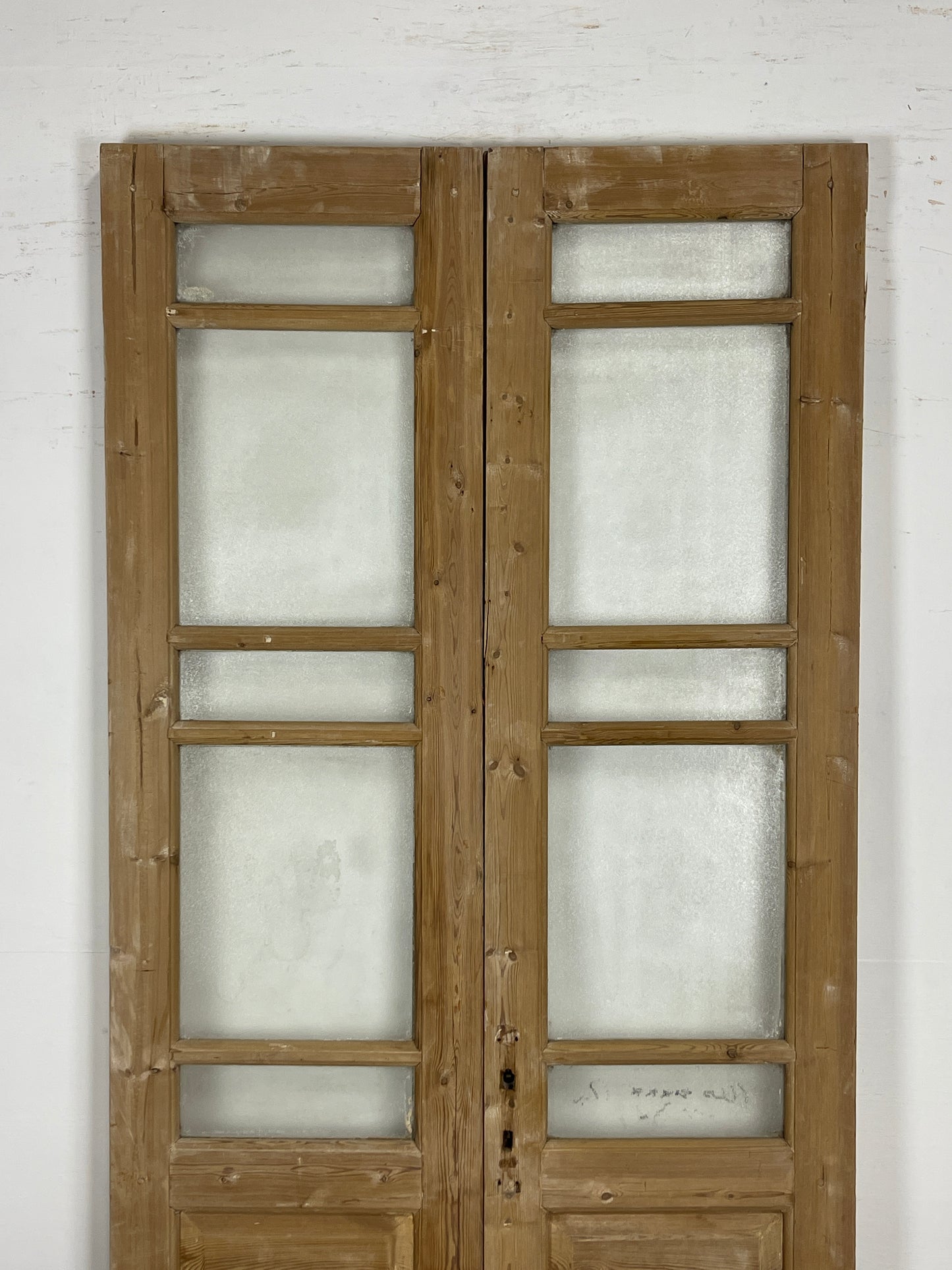 Antique French panel doors with Glass (91.5 x 39.5) O83