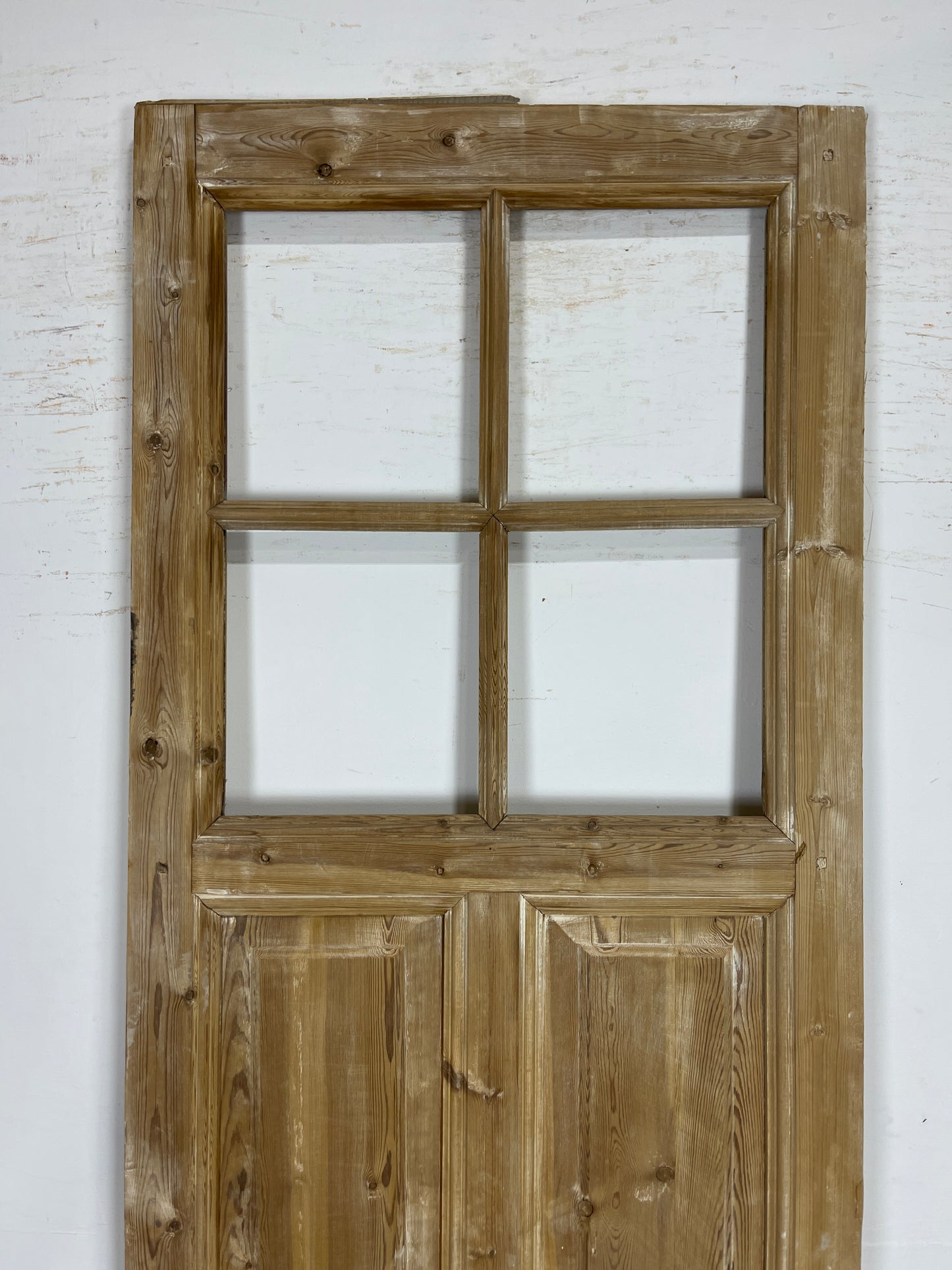Antique French Panel Door - Single with glass - no glass (98.5x31.25) O238
