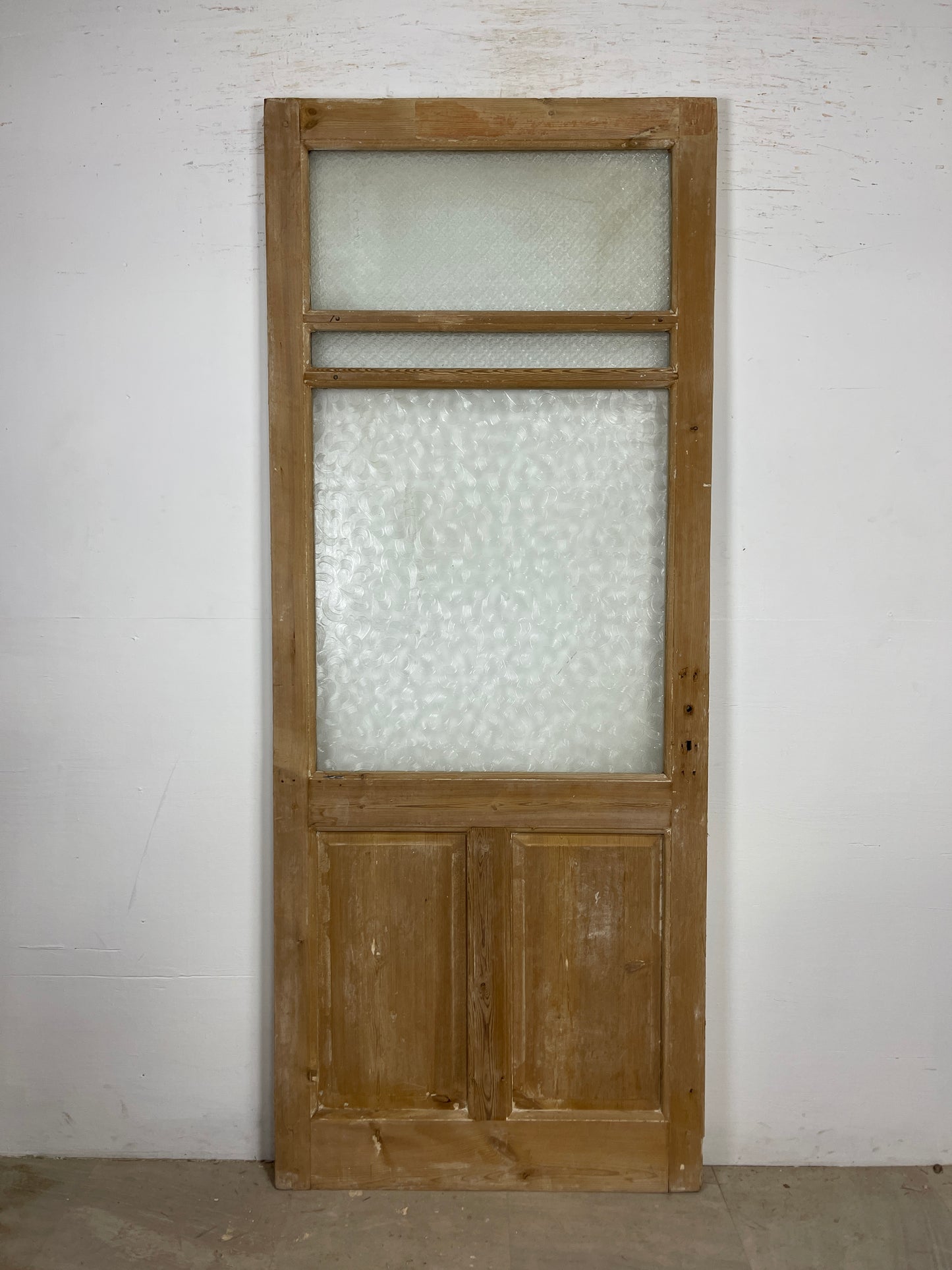 Antique French Panel Door - Single with glass (89x36) O274