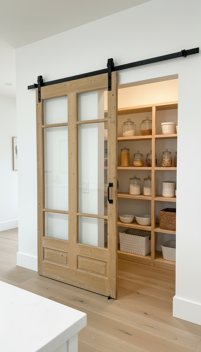 Antique French panel doors with Glass (97x49.5) P151