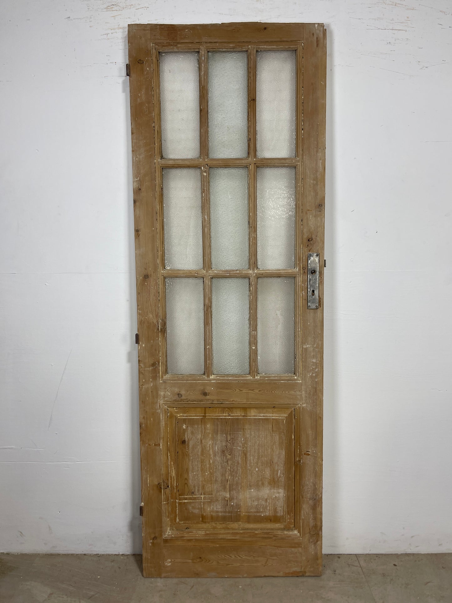 Antique French Panel Door - Single with glass (83.25x28.25) O265