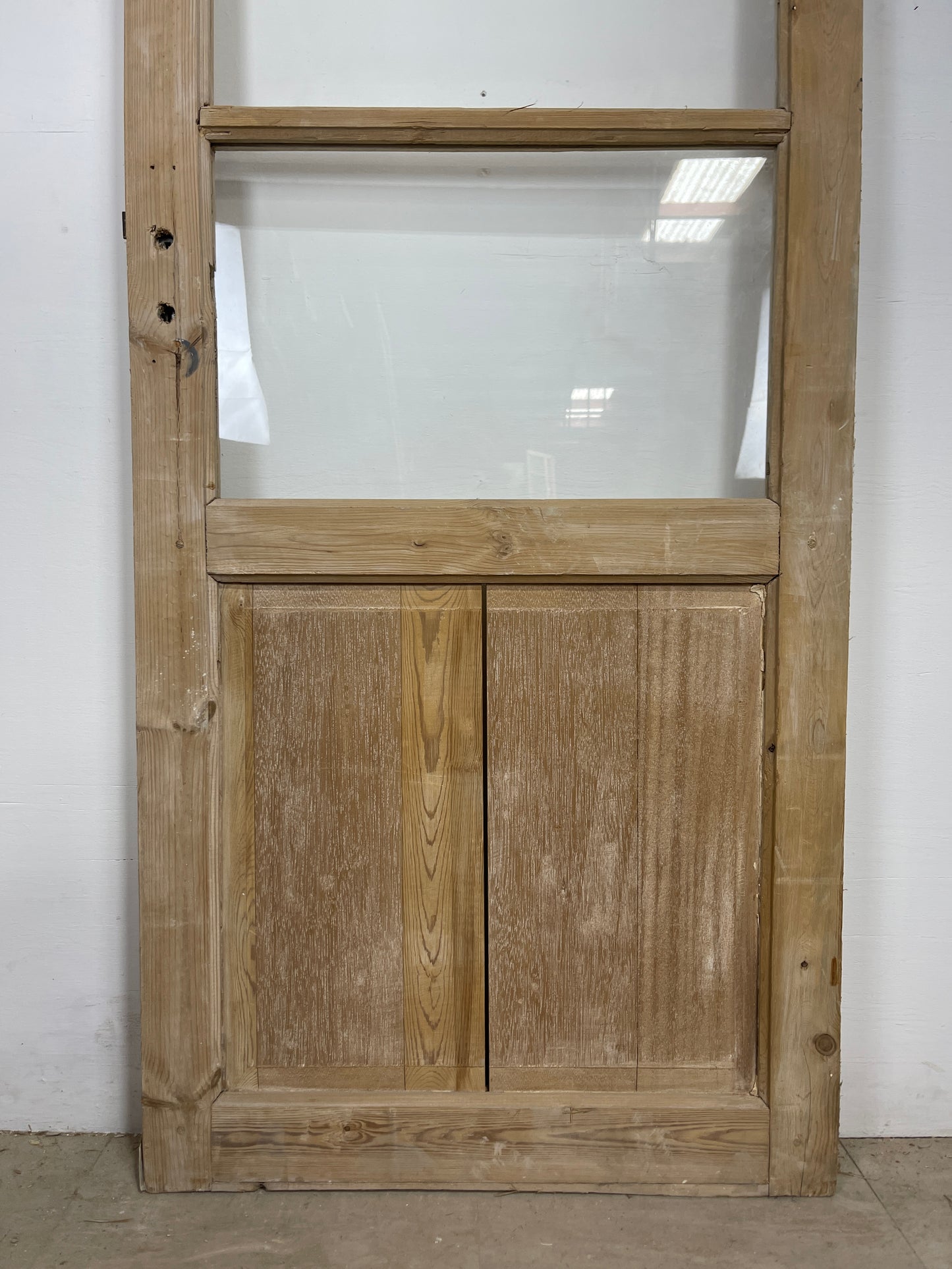 Antique French Panel Door - Single with glass (83.25x31.25) O269