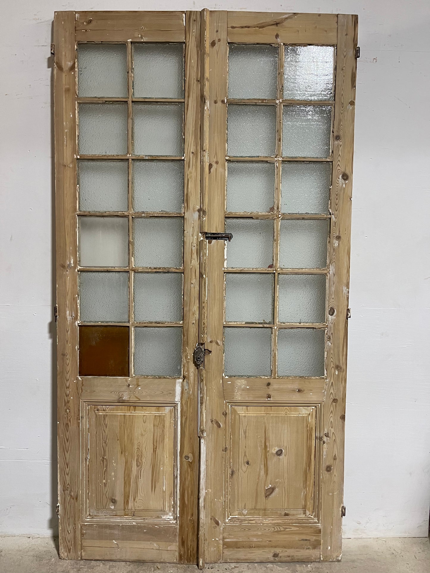 Antique French Panel Doors with glass  (101.25x54)  K309