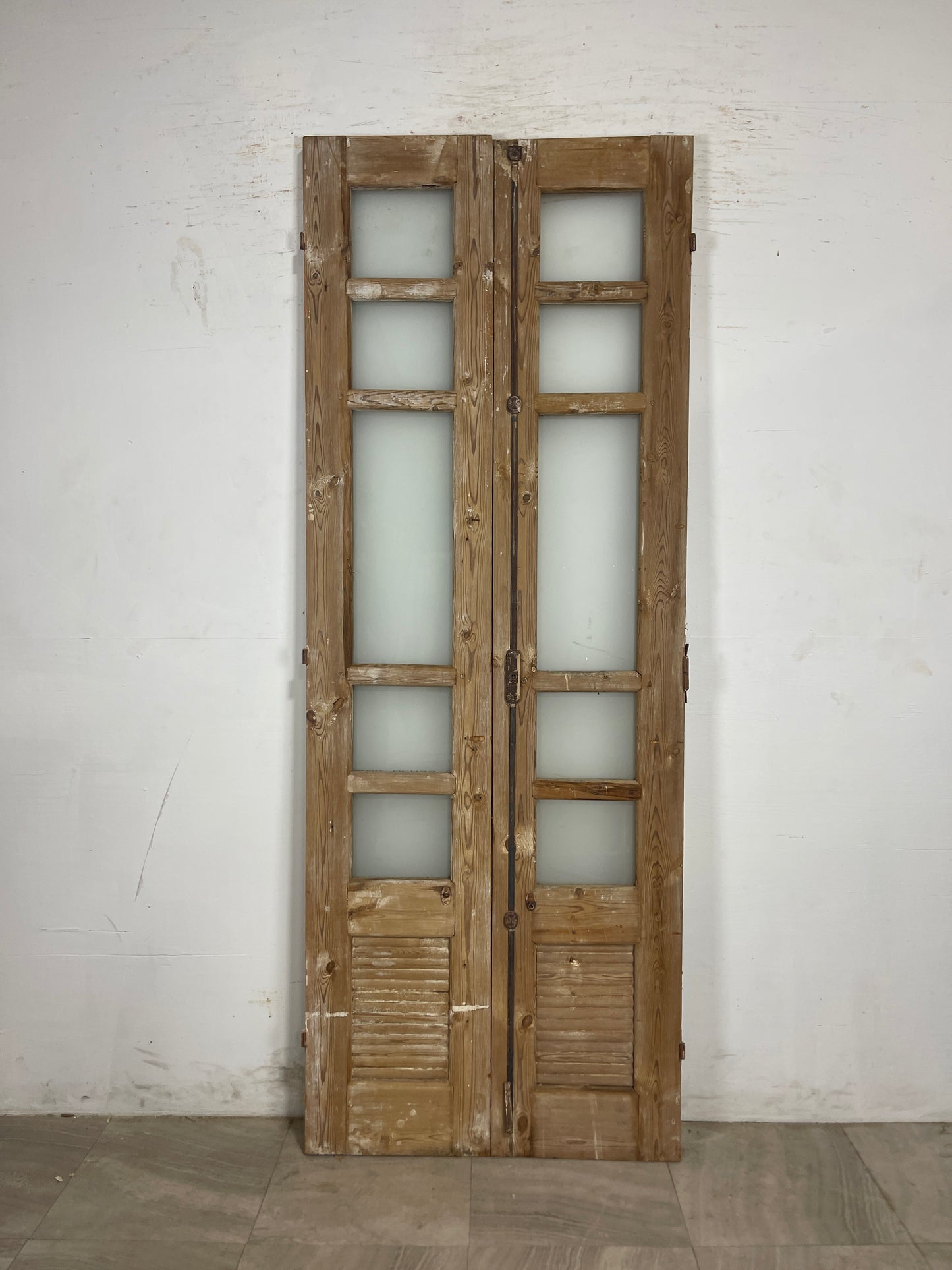Antique French Panel Doors with Glass (92.75 x 34.75) N226