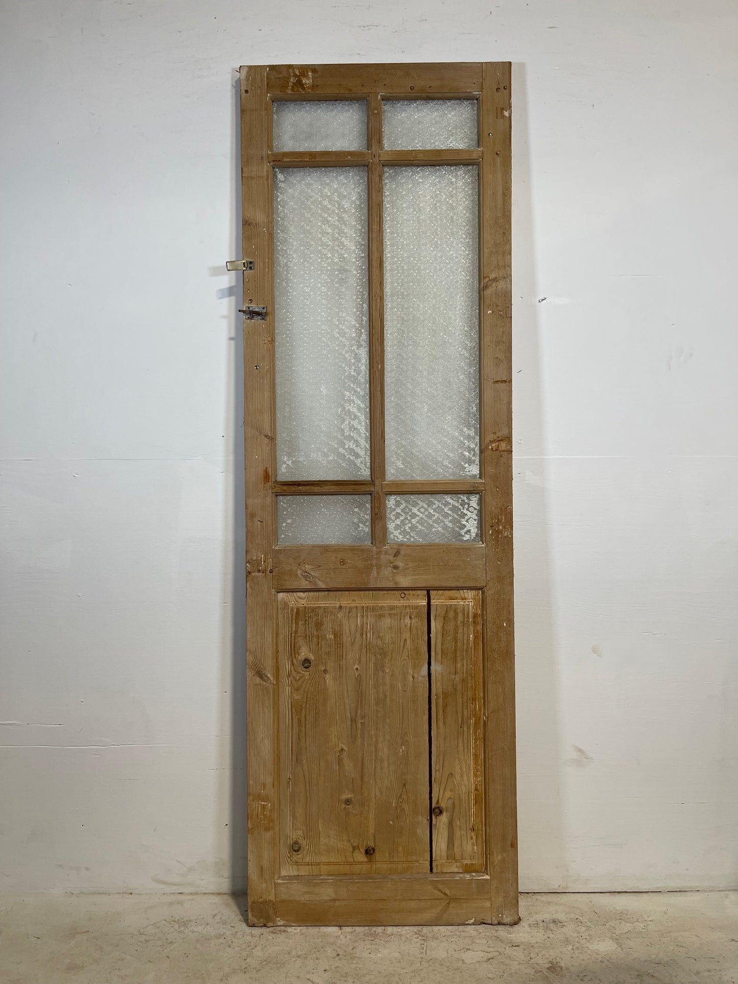 Antique French Panel Door with Glass (88.5x27.75) L239