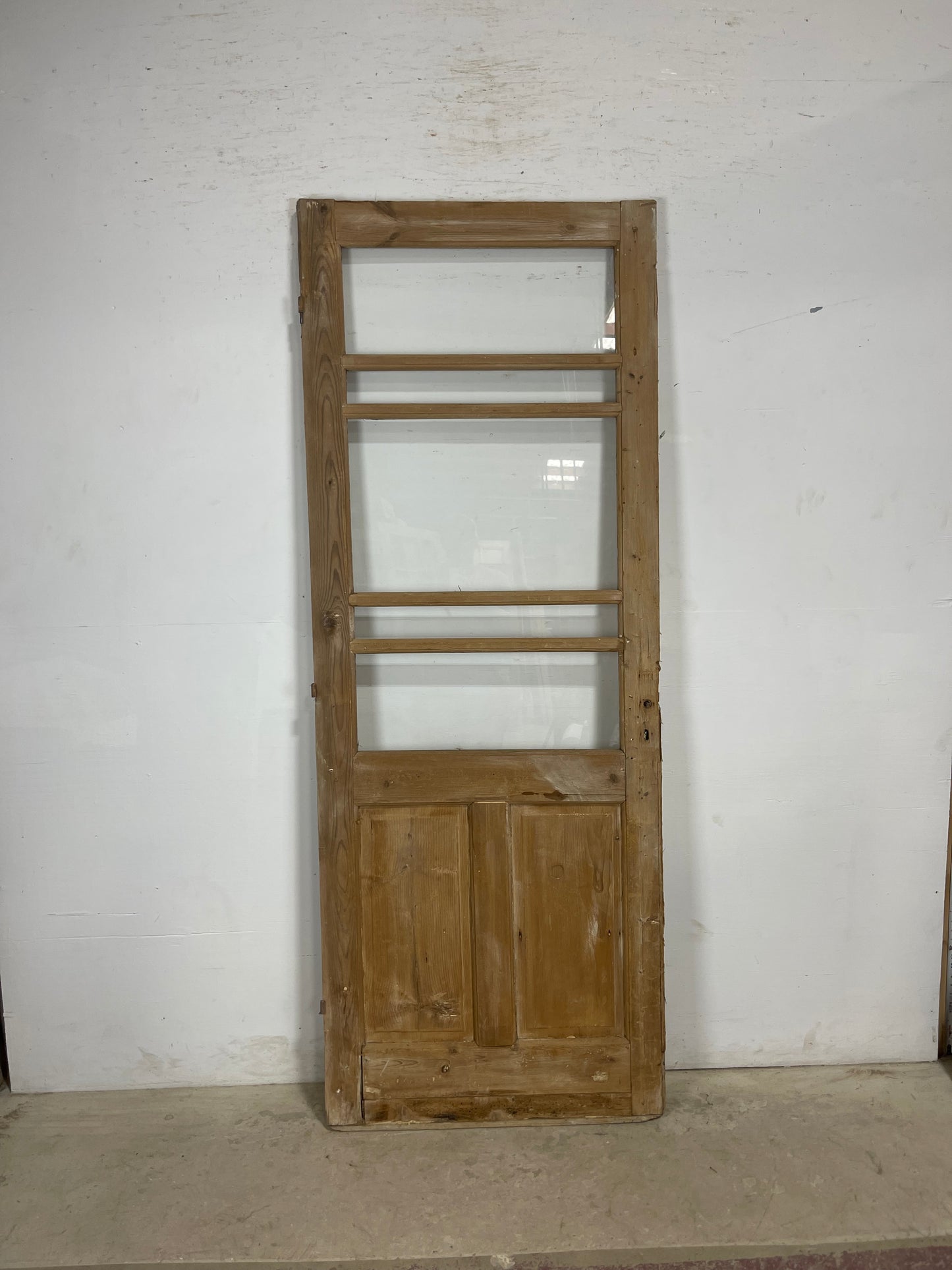 Antique French Panel Door with Glass (86x32.25) M208