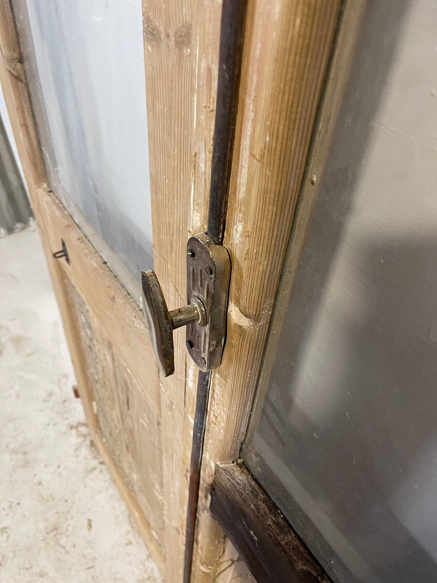 Antique French panel doors with glass (89.5x43.25) L209