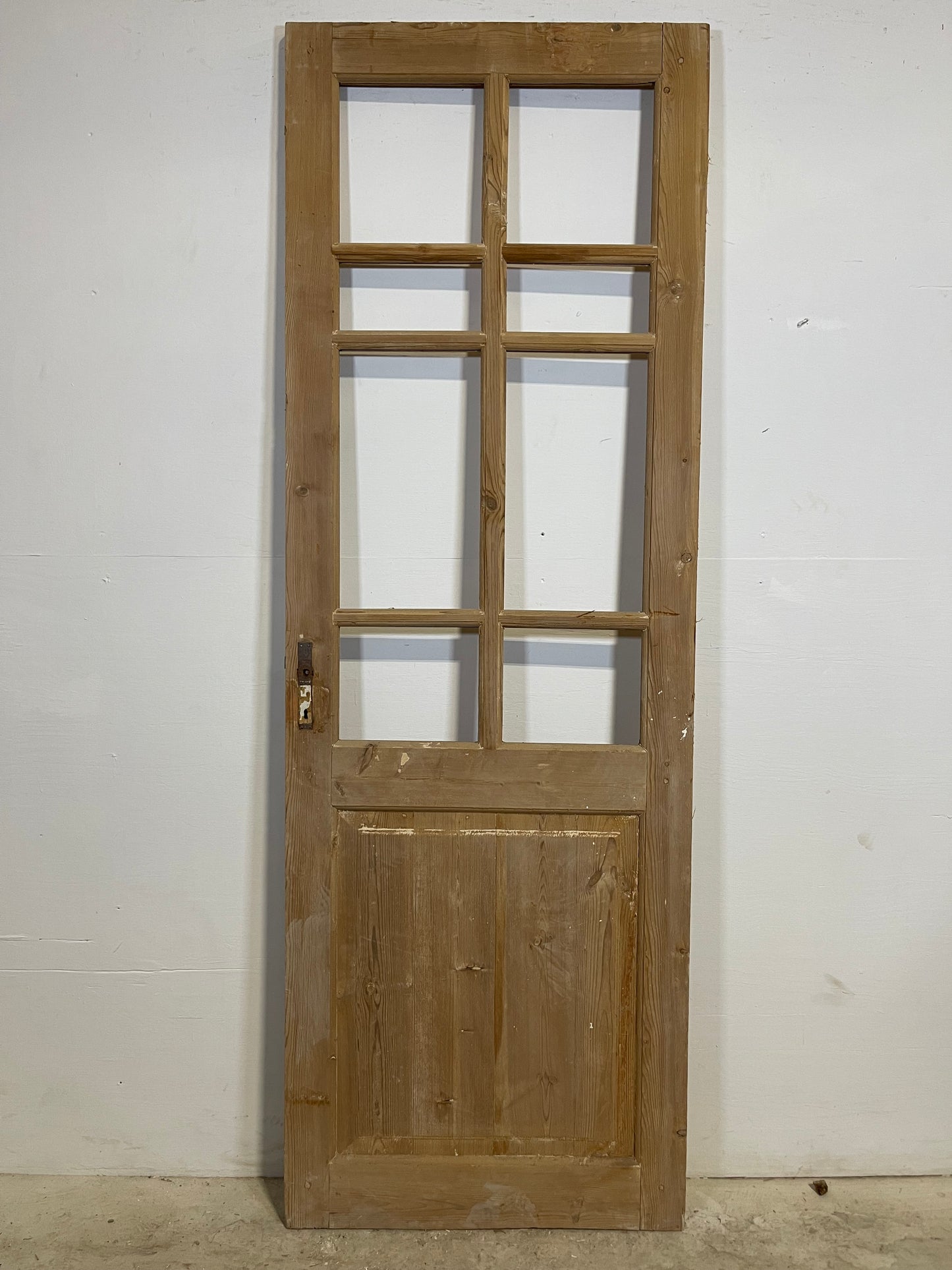 Antique French Panel Door with Glass (84x28.75) L344