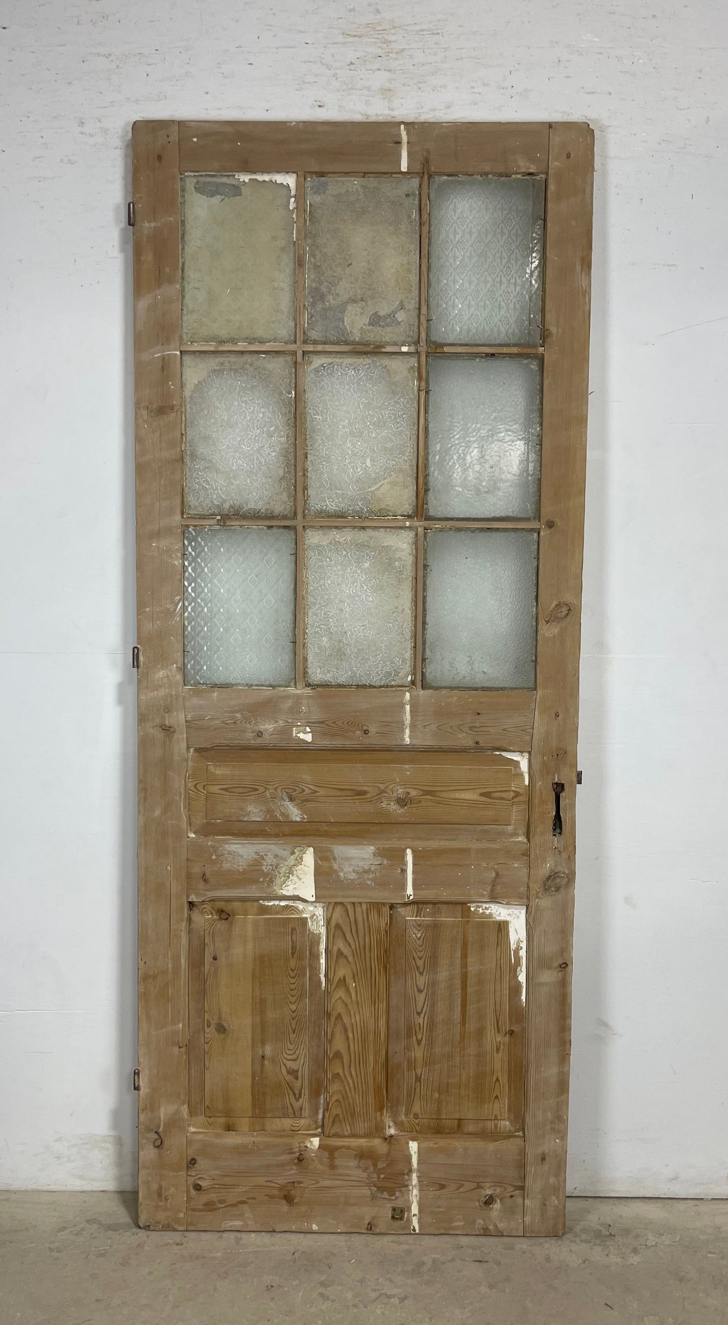 Antique French Panel Door with Glass (90.25x36) M207