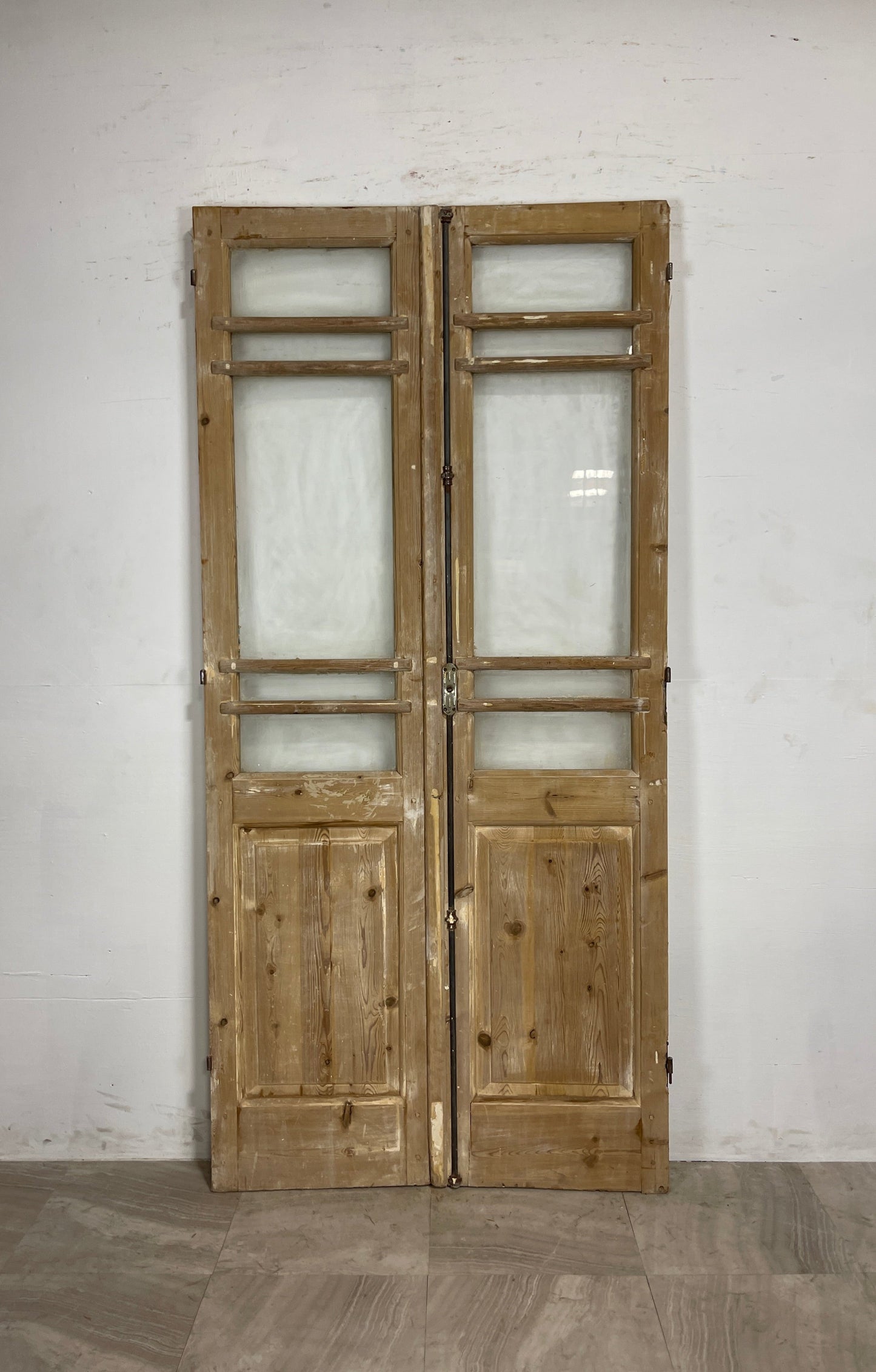 Antique French Panel Doors with Glass (91 x 43) N046