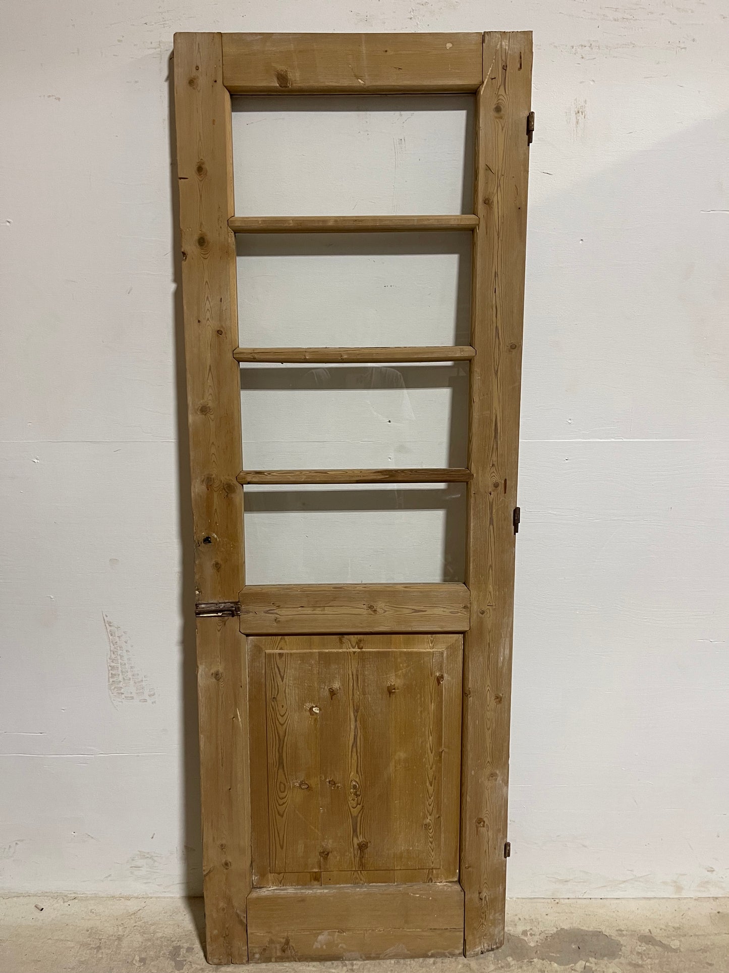 Antique  French Panel Door with Glass  (80.5x27.75) J914