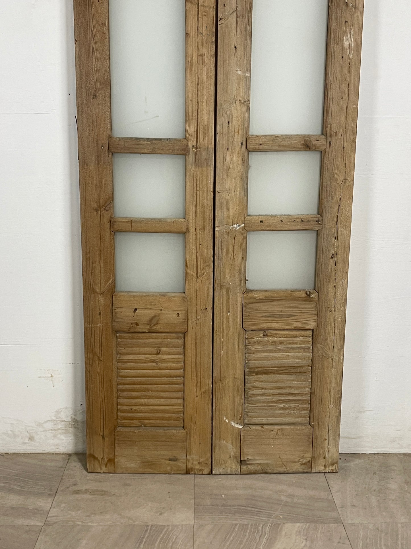 Antique French Panel Doors with Glass (92.75 x 34.75) N226