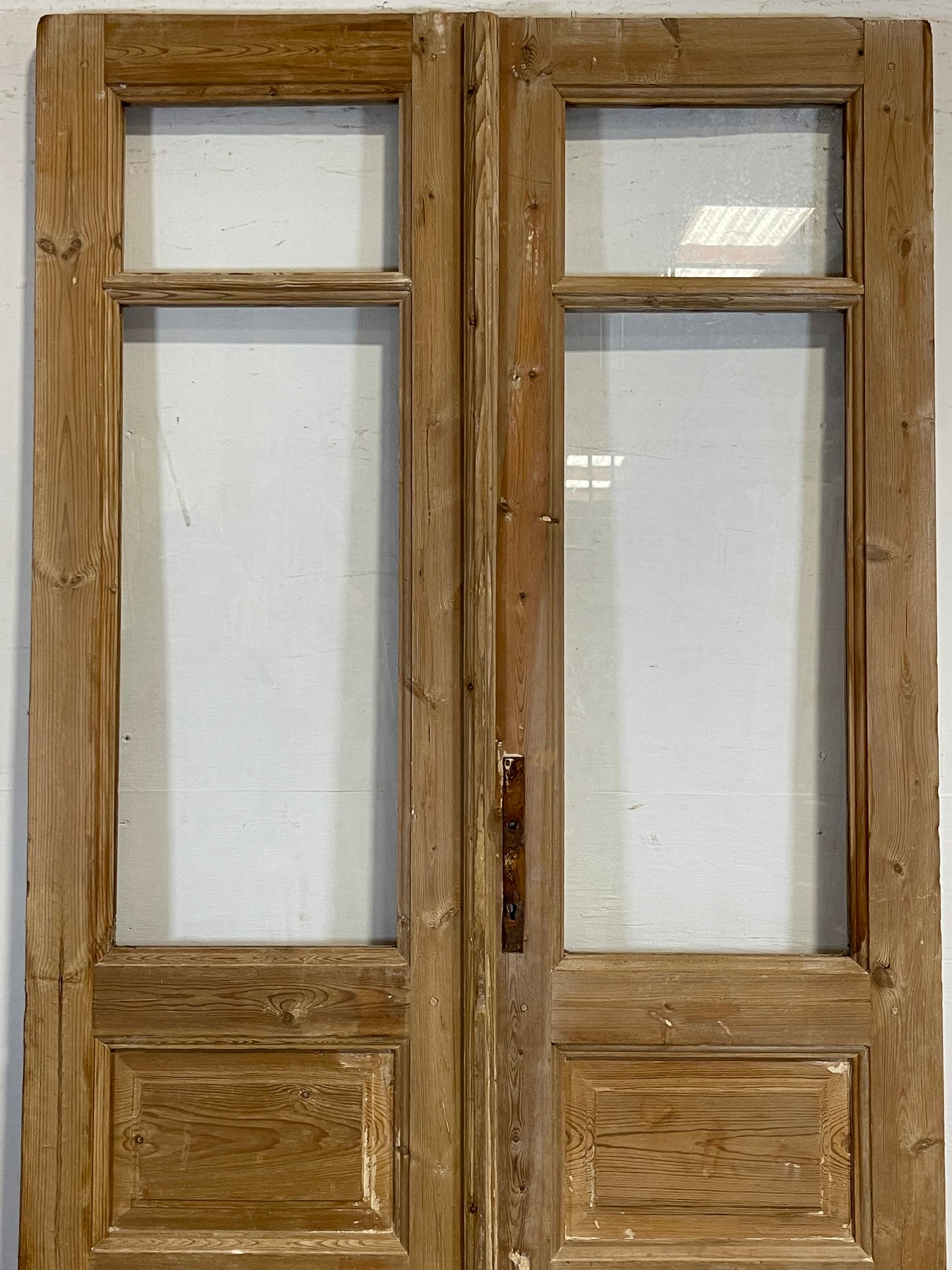 Antique French panel doors with glass (83x40.25) L109